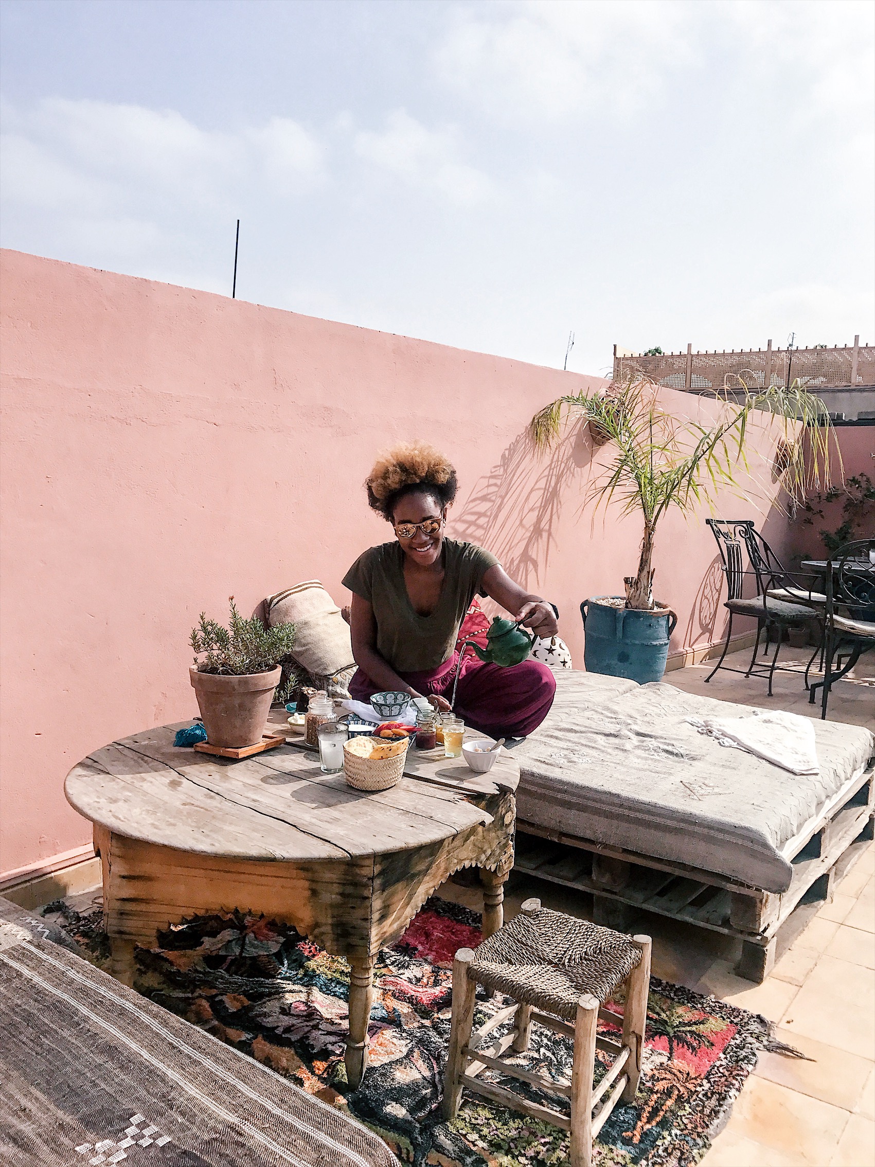 Riad BE rooftop breakfast