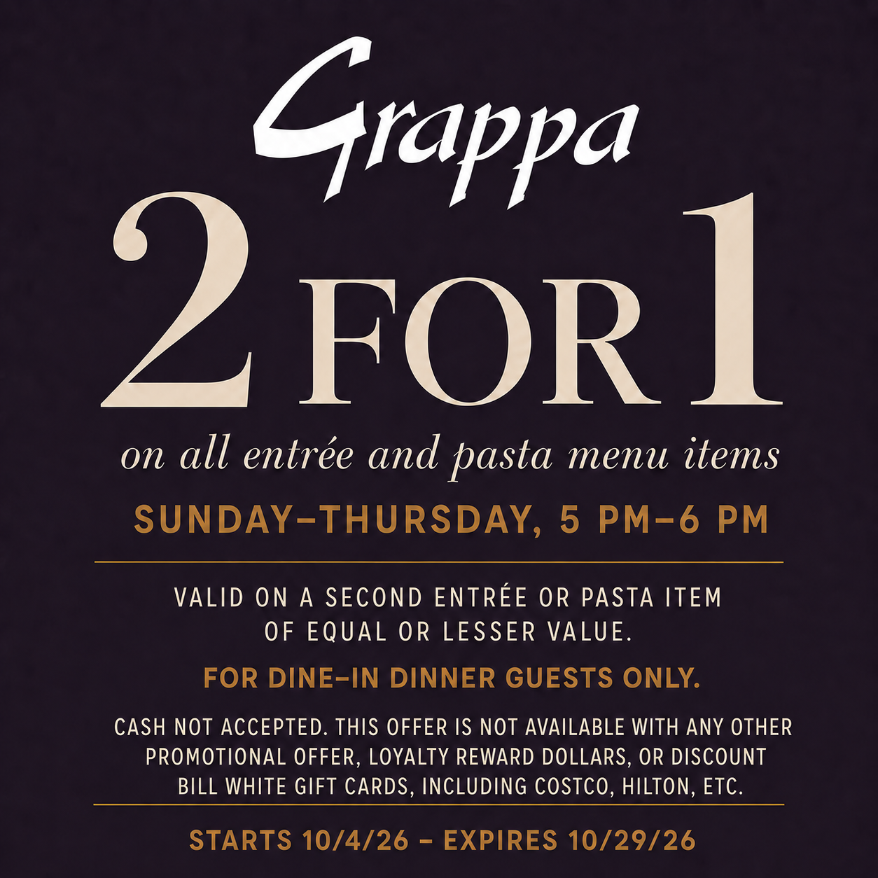 Grappa 2-for-1