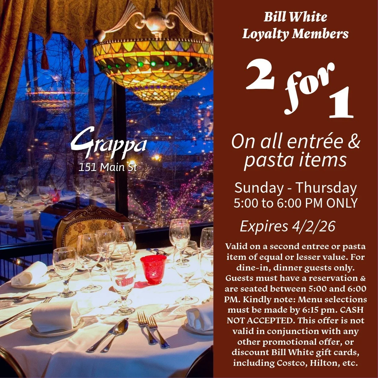 Grappa 2-for-1 Special