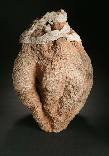    Mountain and Mist &nbsp; &nbsp; 2007    clay, kiln- and pit-fired    23”h. x c.15” dia.  