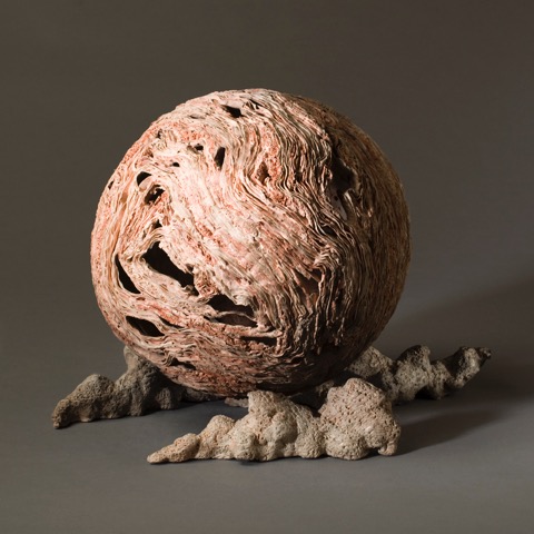Floating Moon 2011 clay, kiln- and pit-fired c. 14” dia.