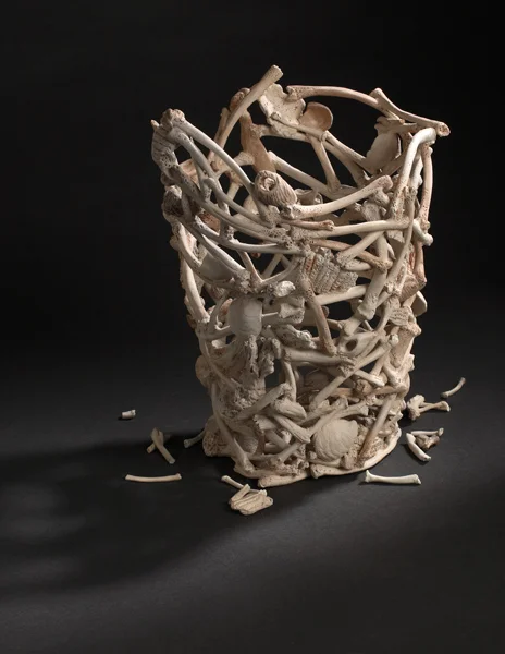 Calcium Dances , 2009 clay, kiln- and pit-fired, 12“ h. x c.8” dia.