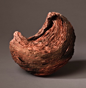    Bristling Red Lunita &nbsp; &nbsp;  2012    clay, kiln- &amp; pit-fired    9”h. x 7” x 10”     