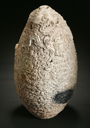    White Tower in Mist&nbsp;  2007    clay, kiln- and pit-fired    17”h. x 9’”dia.  