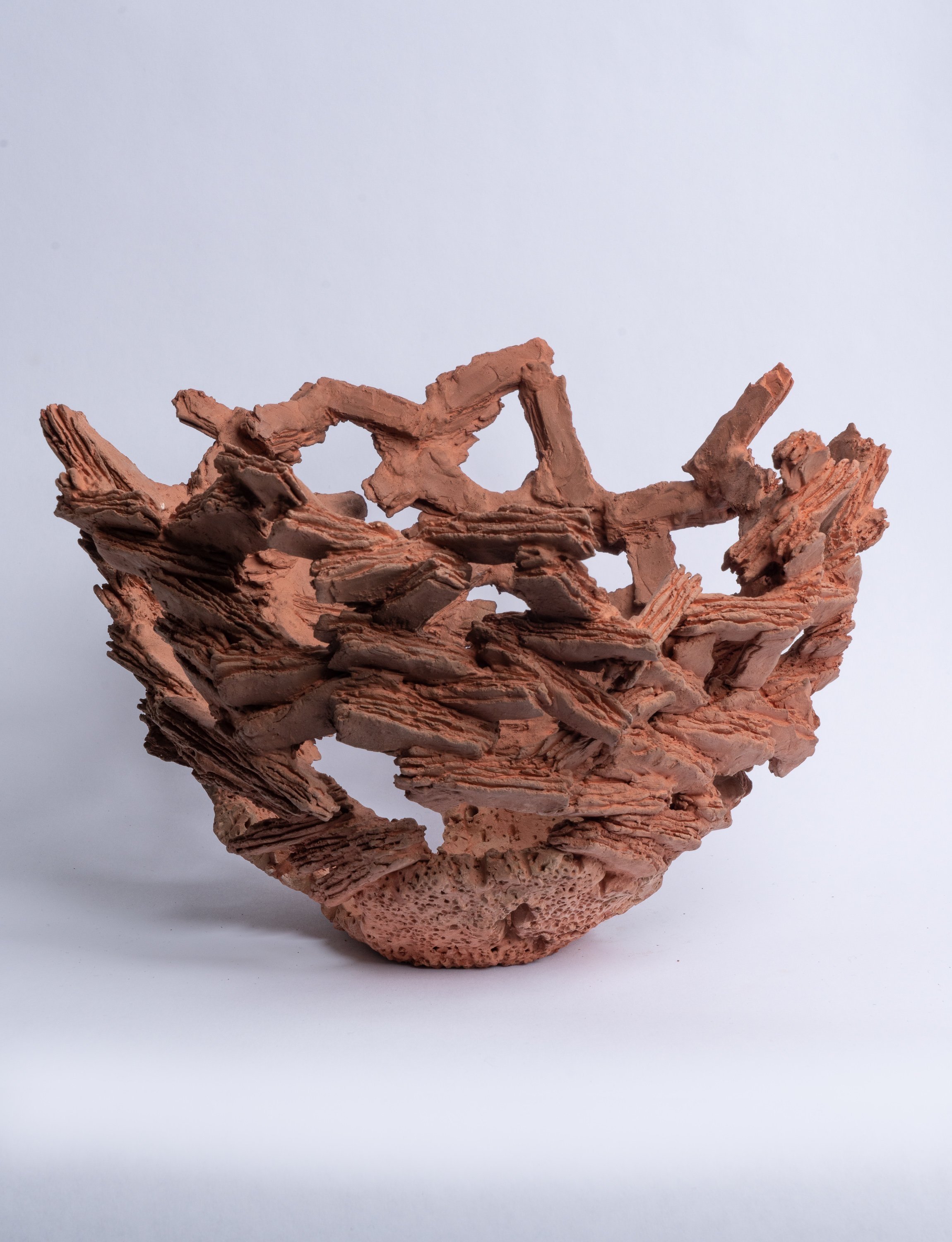   Fragmentation 4 / Begging Bowl   2018, clay, kiln- and pit-fired  8“  h.  x  12“ diam. 