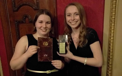 Ceci Fyock and Emily Derrick won an American Advertising Federation-Kansas City Chapter (AAF-KC) gold student ADDY award for a radio ad (for Centrum Silver) that they created in JOUR 560 Message Development in Spring 2016.