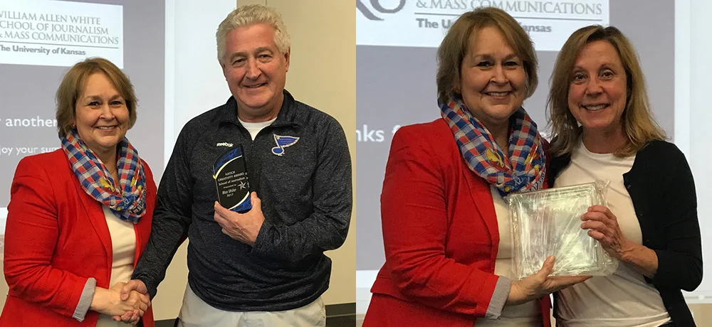 Dean Ann Brill with Associate Professors Max Utsler and Carol Holstead.
