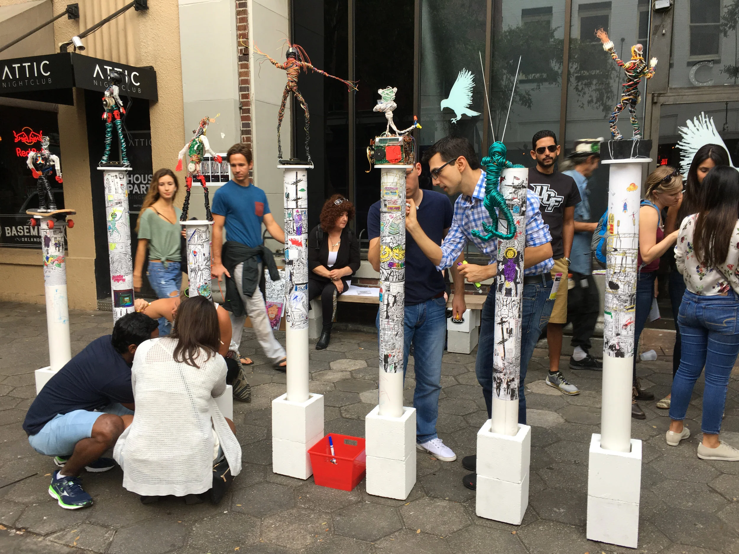 “Wired Up/Colored By Strangers” was part of an exhibition called Art in Odd Places, produced by the Downtown Arts District of Orlando in 2016.