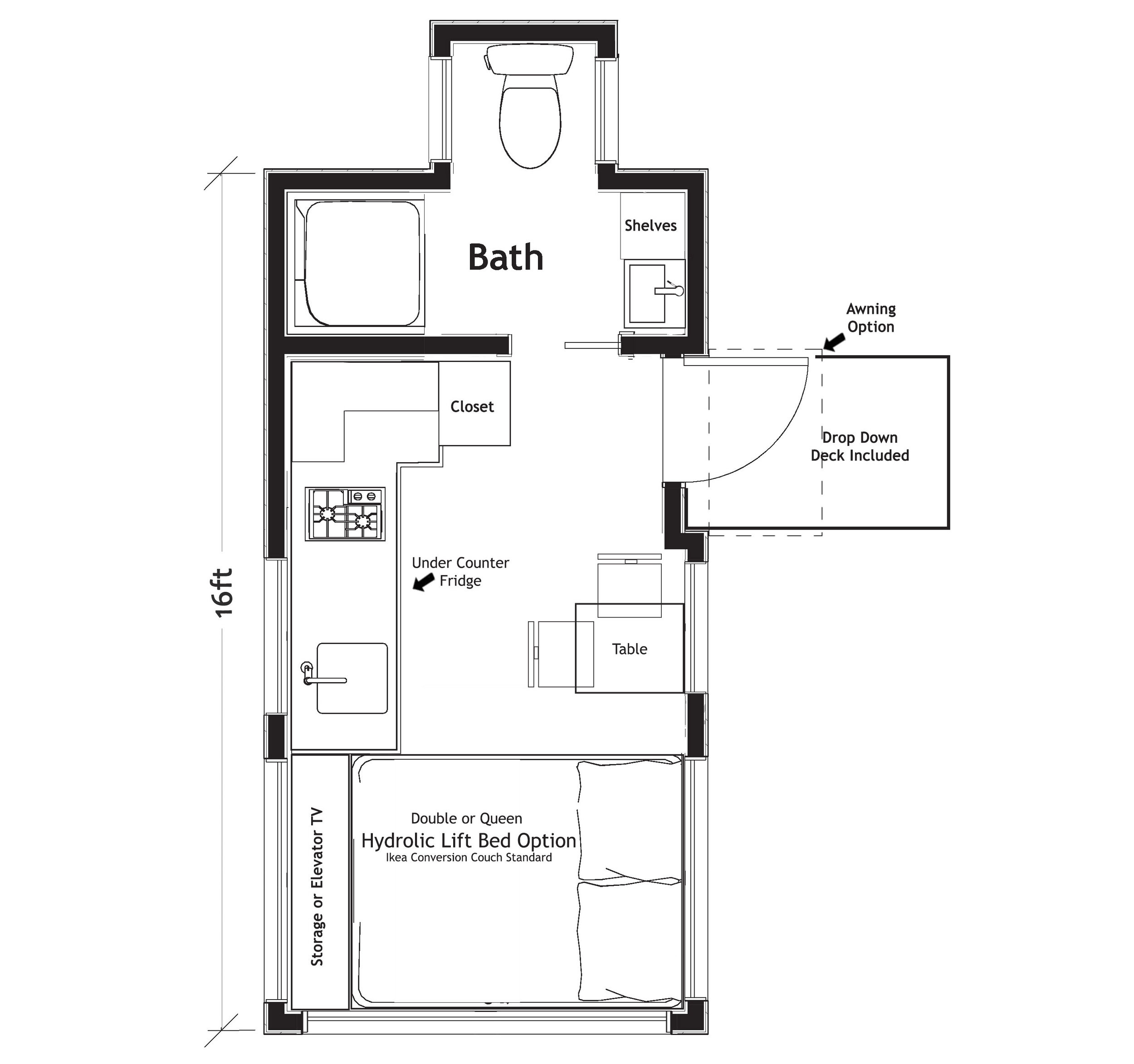Example Floorplan: 16' VERVE LUX