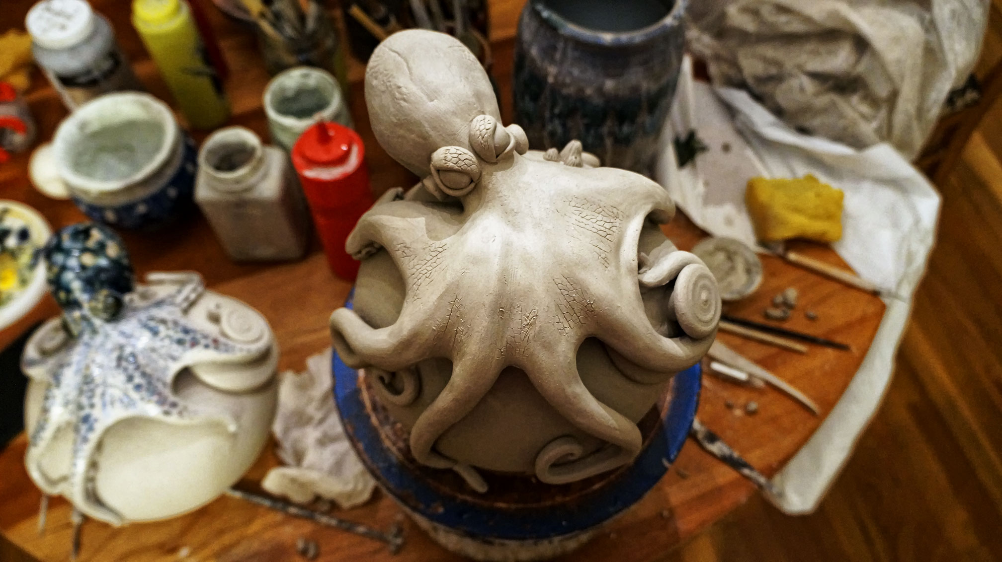 Details such as suckers, eyes, barnacles, and textures arranged and applied