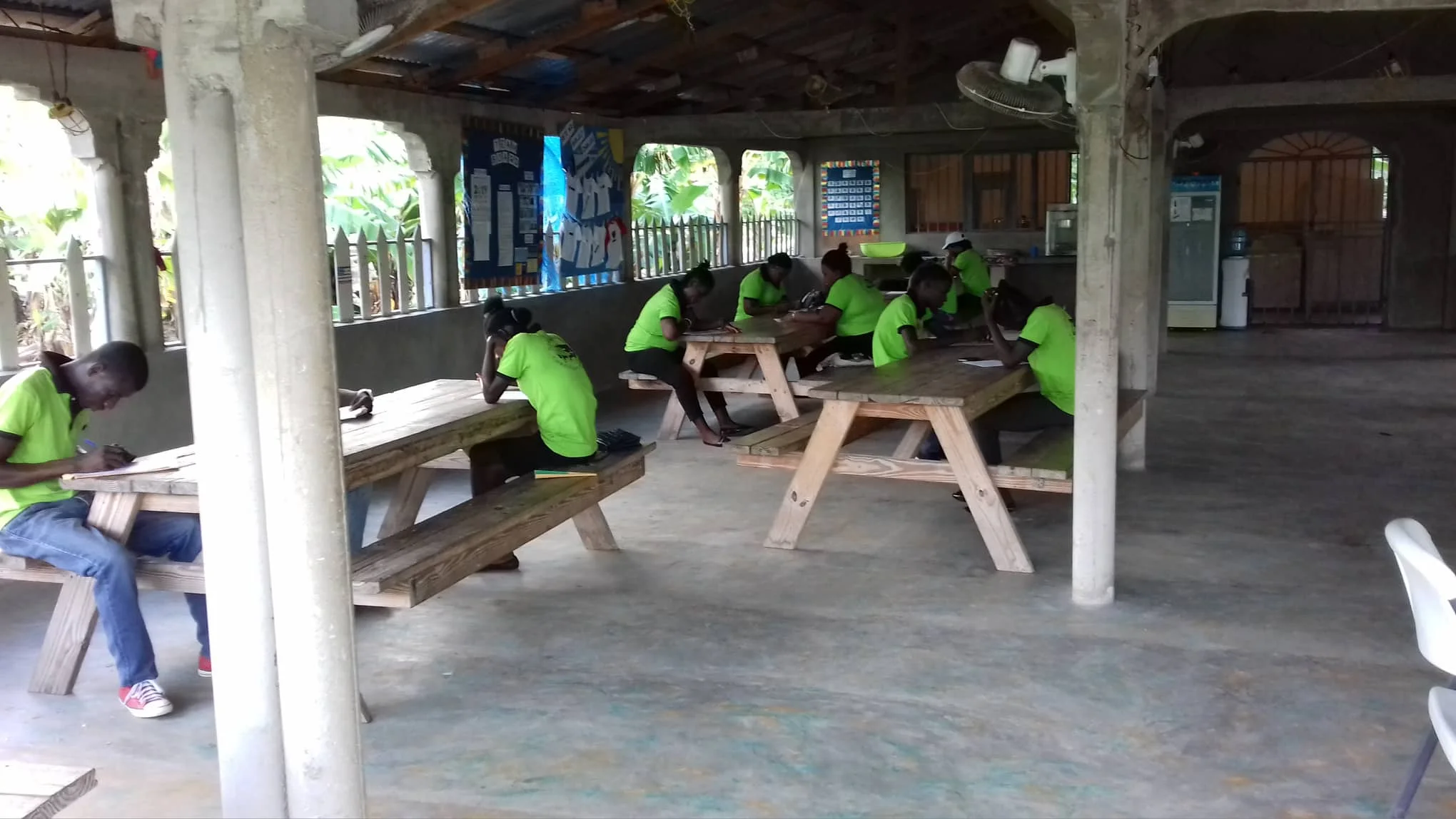 Students taking the theoretical portion of the exam.
