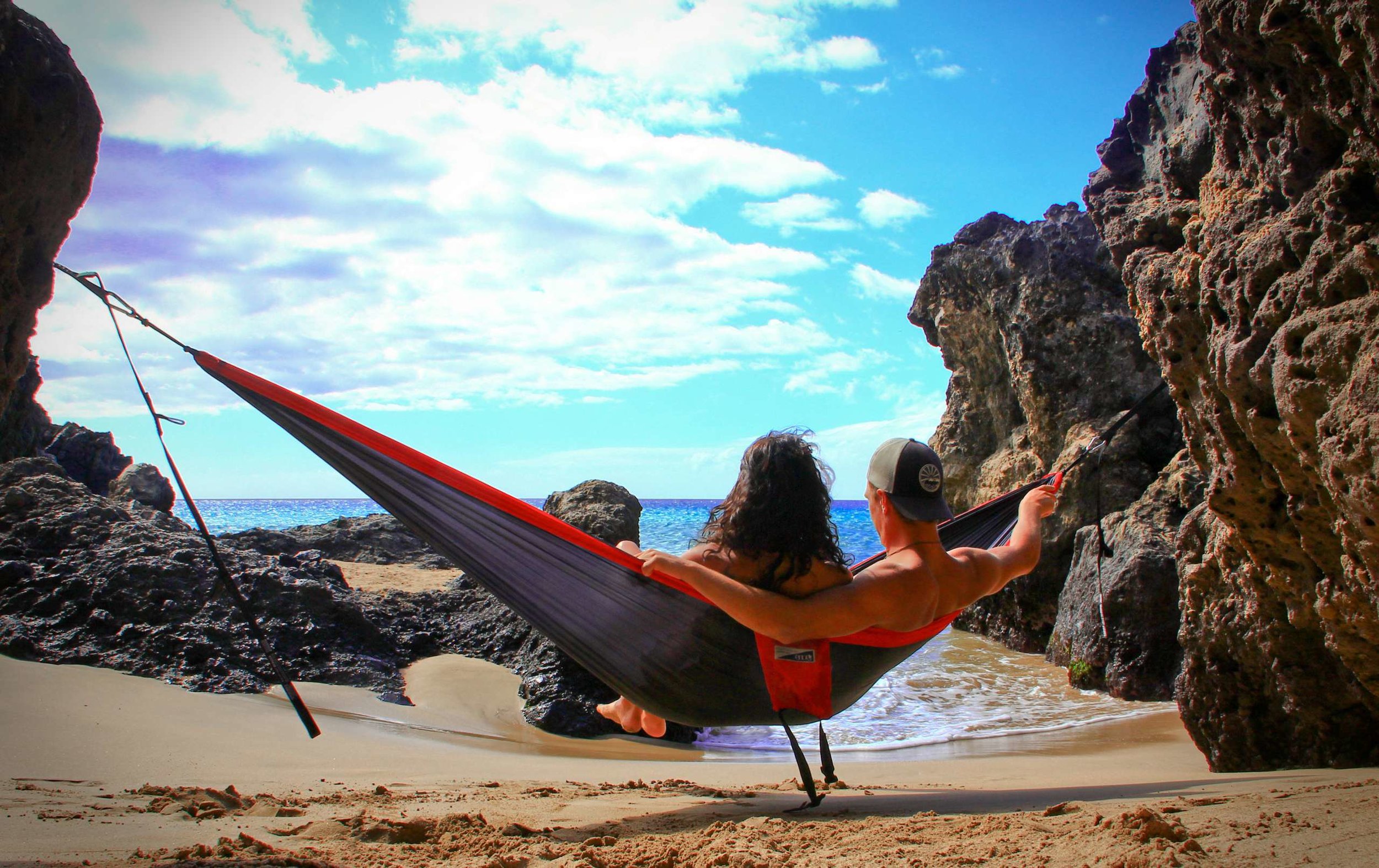 Portable Hammock for Two ENO Eagles Nest Outfitters DoubleNest Hammock Red/Charcoal 