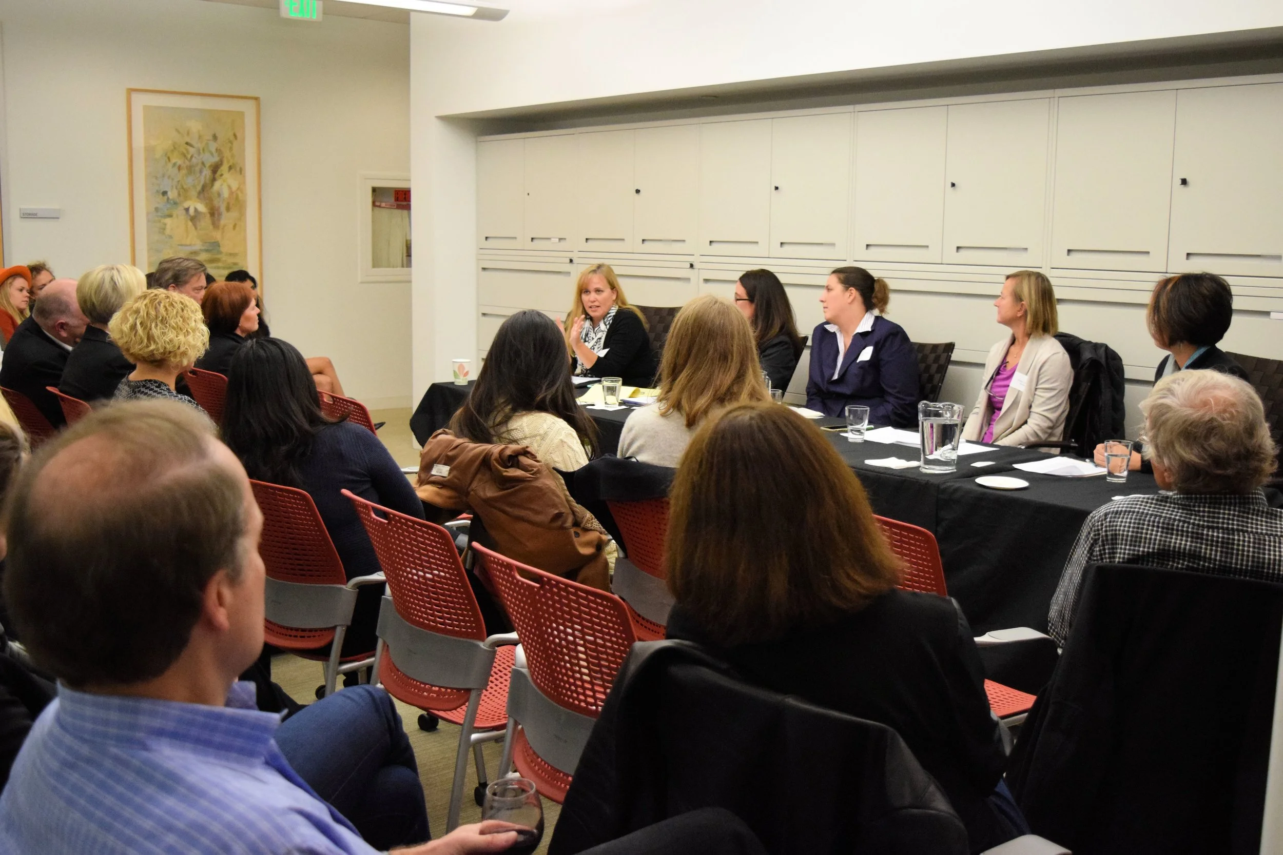 Charlotte Danielsson speaking on the topic of Gender Inequality in Tech in Silicon Valley