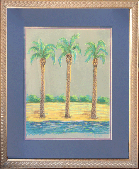 Three Palms in Gold