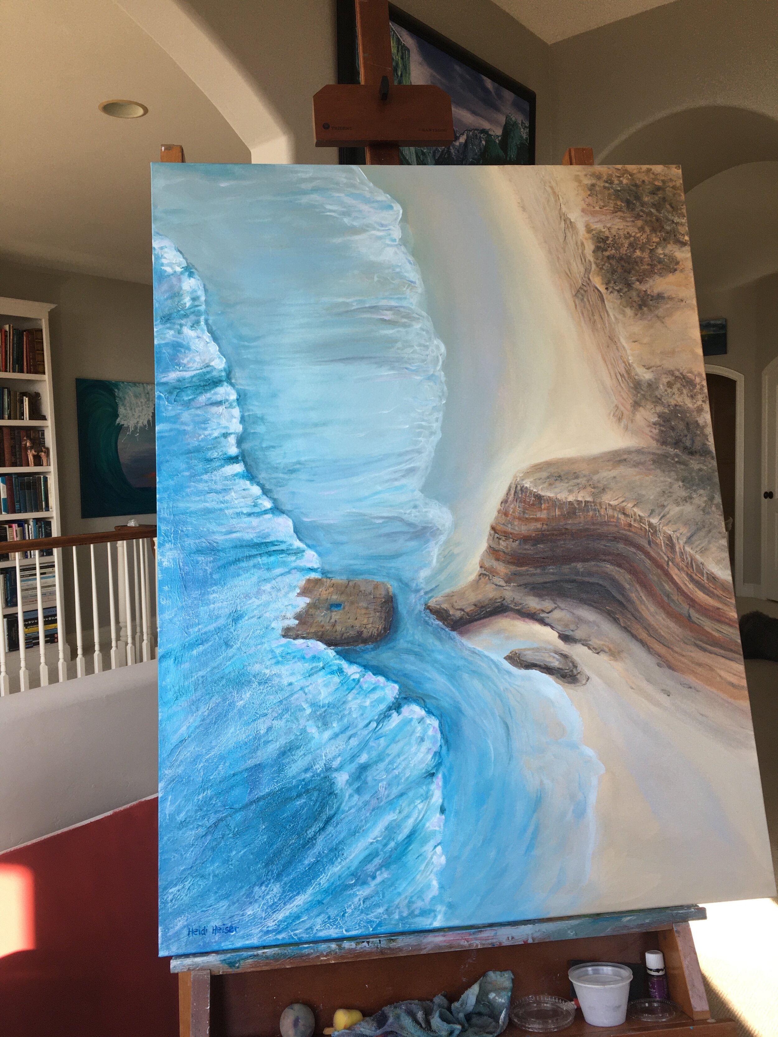 Flat Rock at Torrey Pines Beach 40x30 easel copy.jpeg
