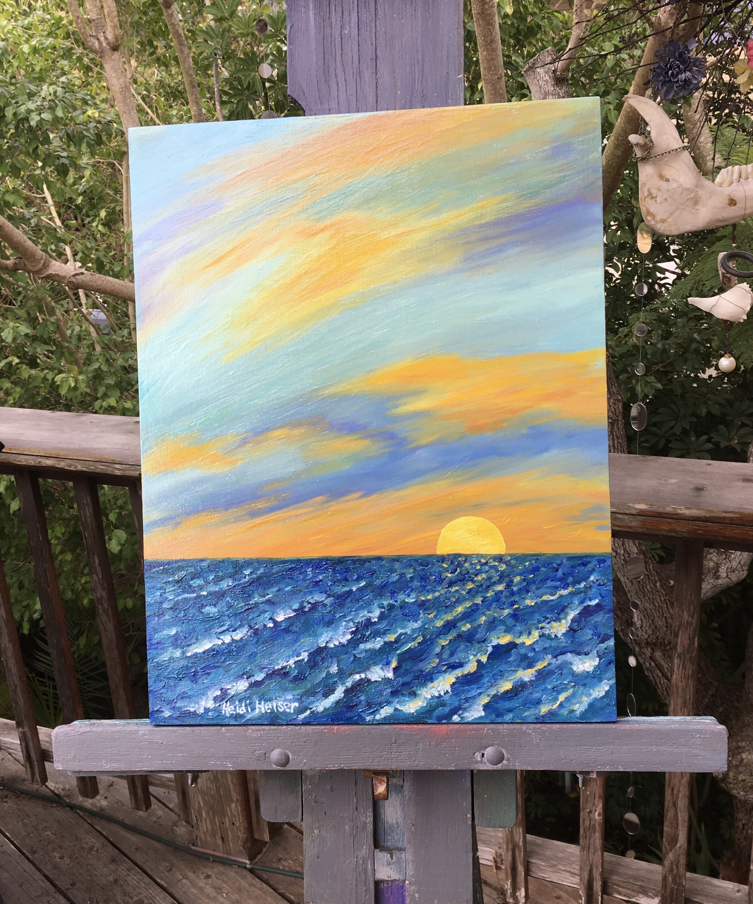 Sunset-with-rough waters14x18easel.jpeg
