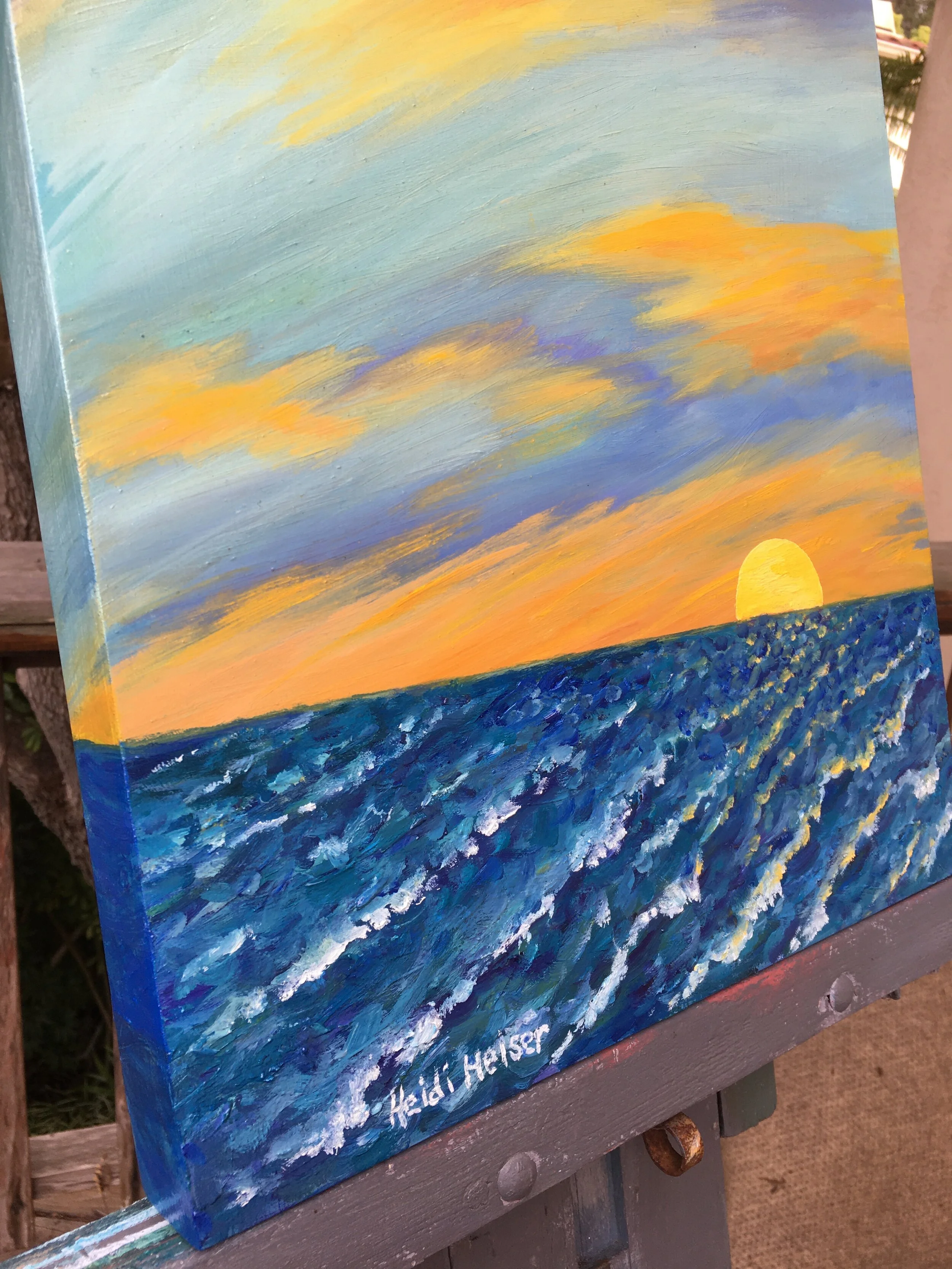 Sunset-with-rough waters14x18side.jpeg