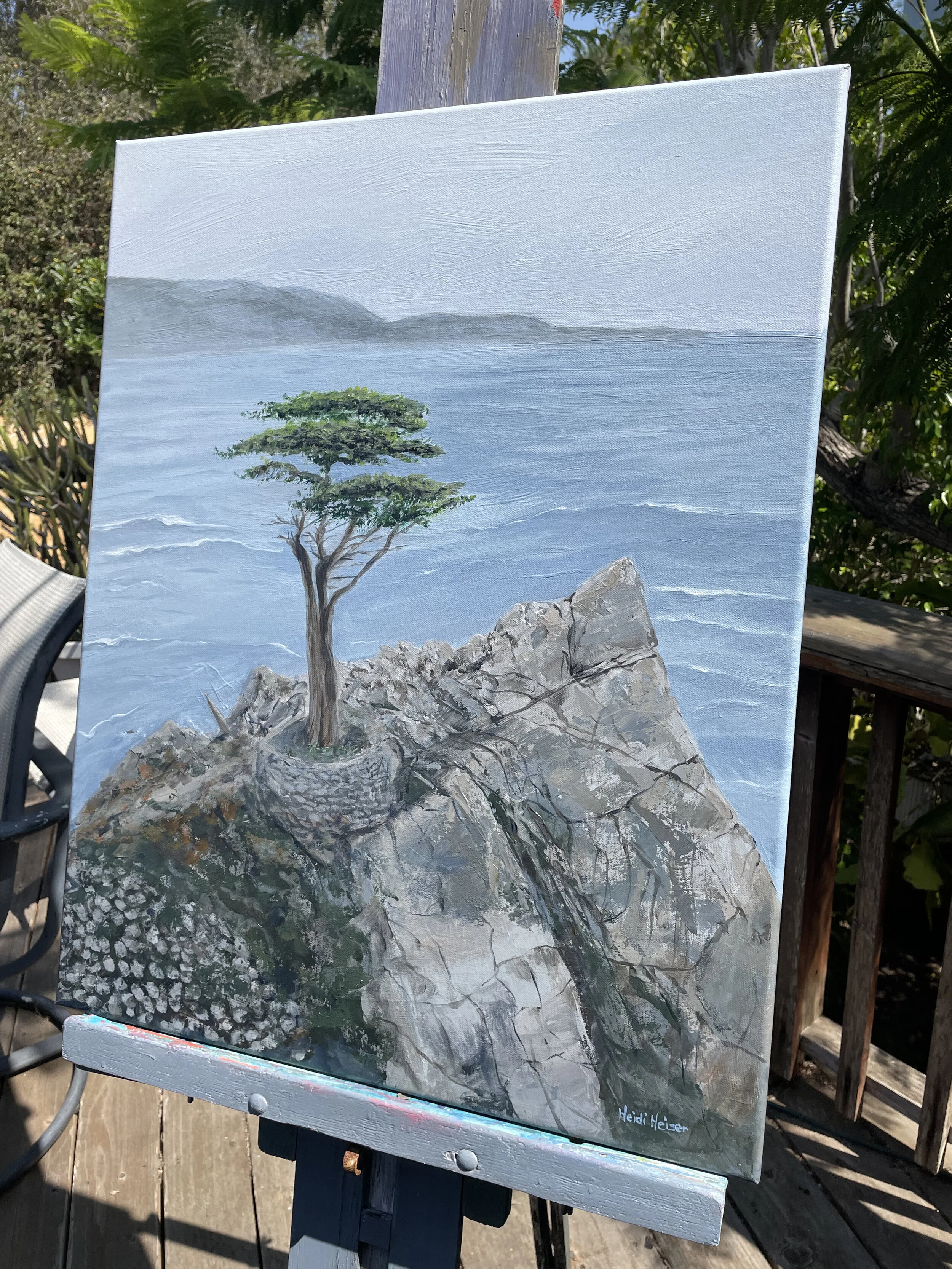 Lone Cypress in Pebble Beach easel.jpeg