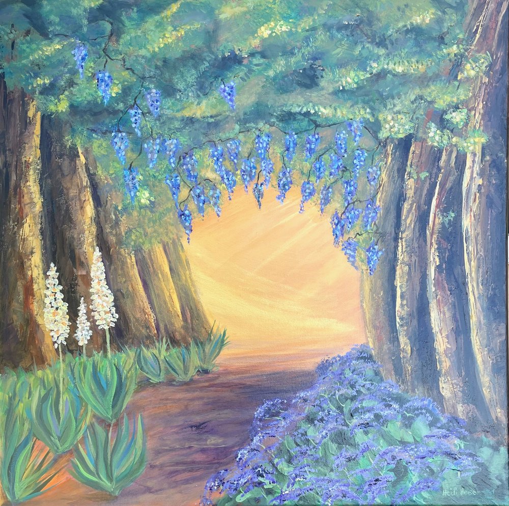 WISTERIA LANE - 24" x 24"  Artist Studio 27 - original fine art