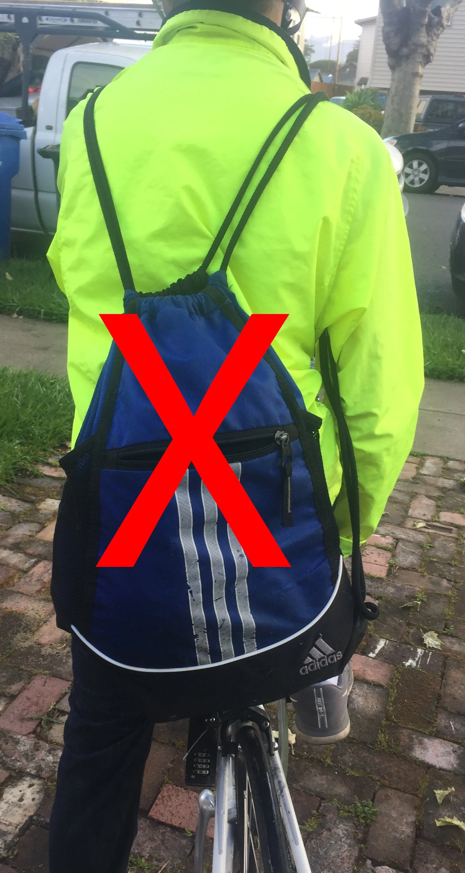 No cinch sack bags, they can sag and rub on the wheel.