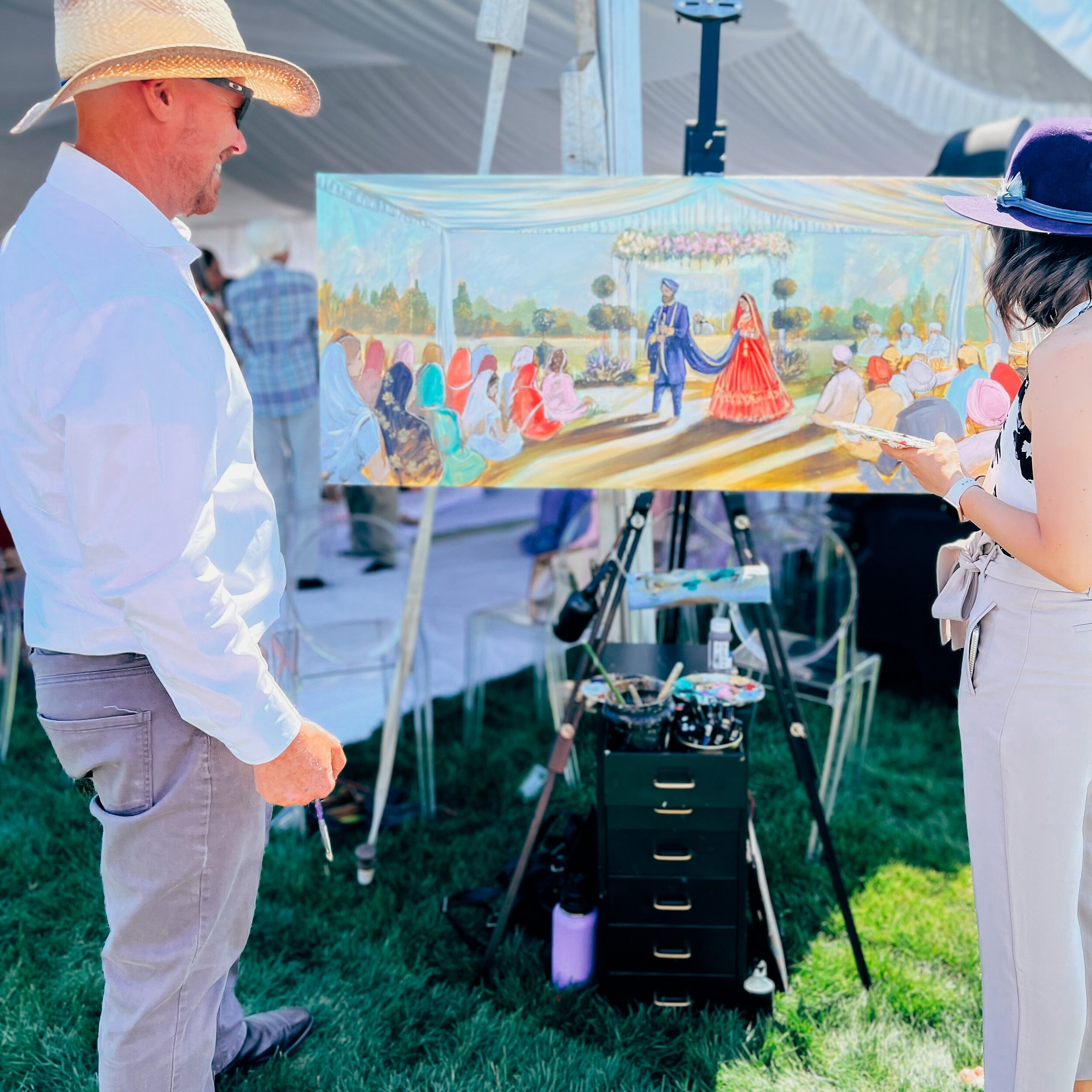 Can&rsquo;t wait to get back to the outdoors and capture  some wedding magic on canvas! 
Thank you to @jennasmillieart for this capture.
.
#weddingpainter #outdoorweddingceremony #indianweddingceremony #vancouverweddings