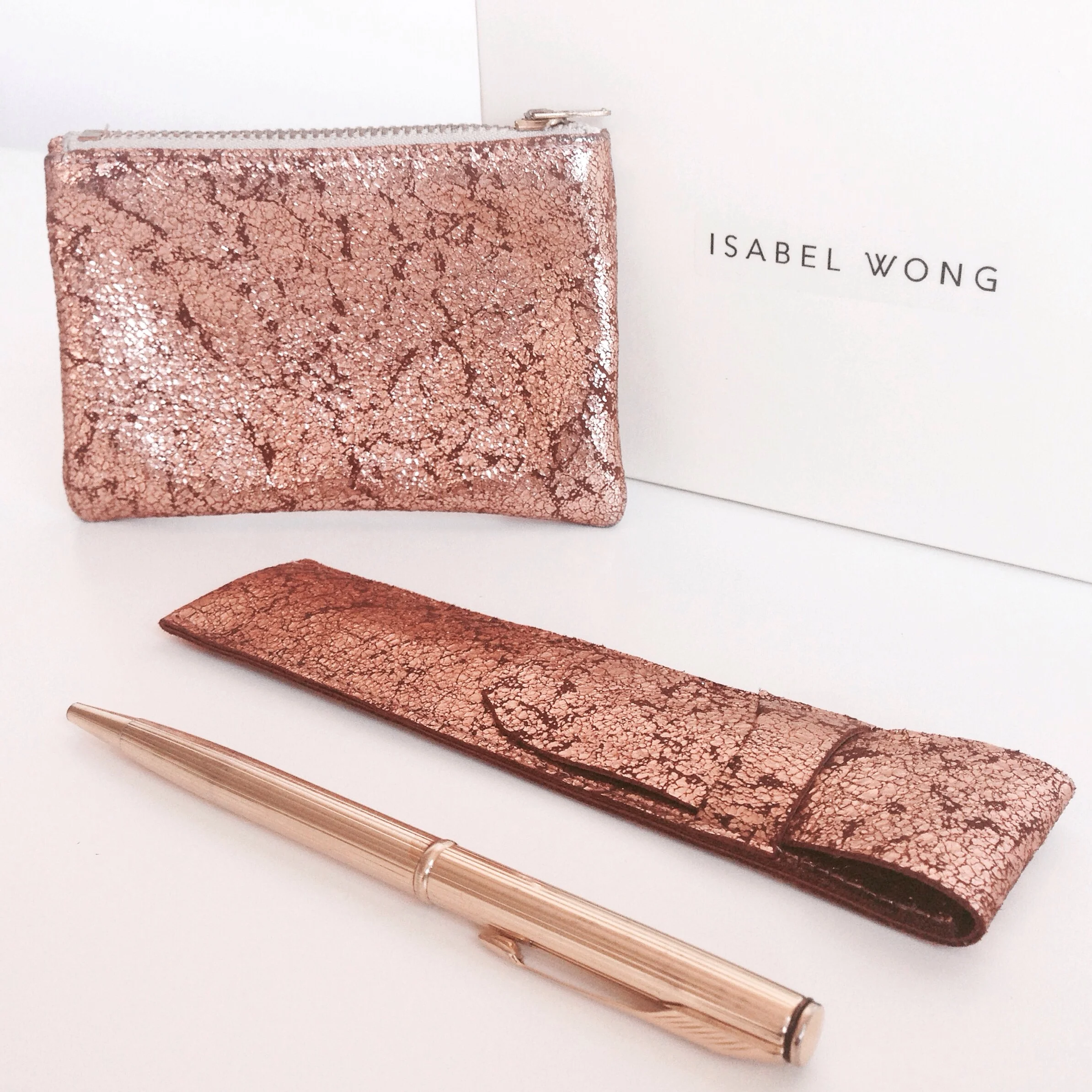 Rose Gold Foiled Leather Duo