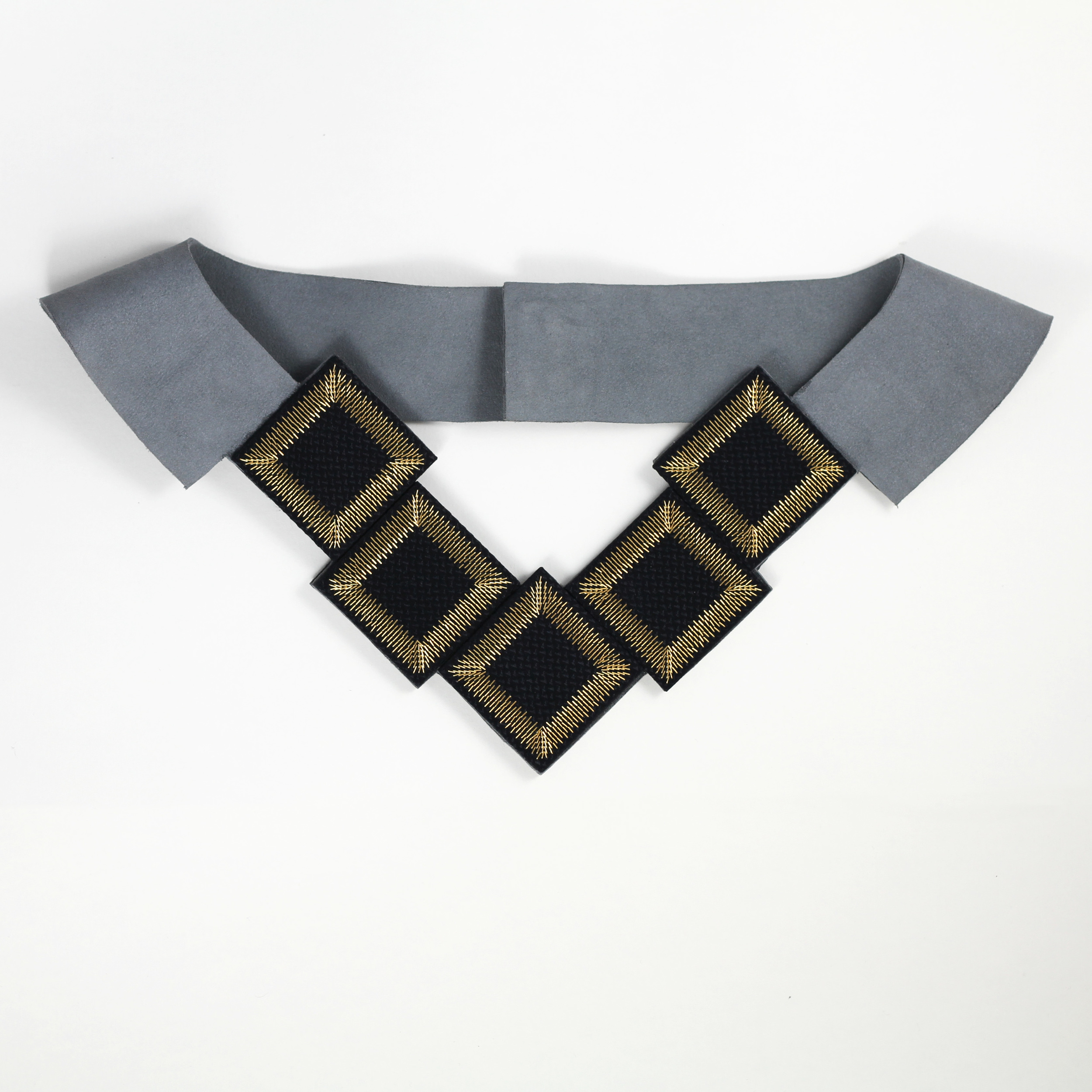 Kosmos-Collection-Isabel-Wong-Black-Silk-Petrol-Blue-Suede-Gold-Metal-Bib-Necklace-Sequence.JPG