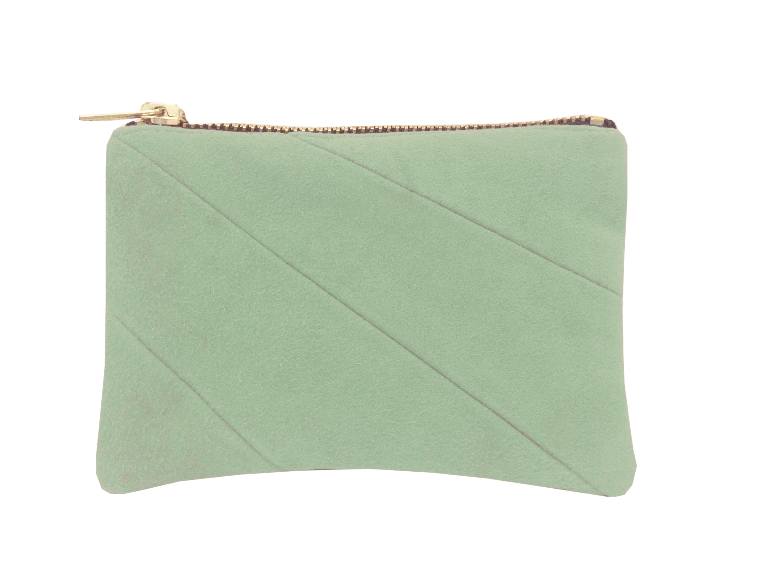 Isabel Wong Bespoke Green Suede leather Pouch Purse