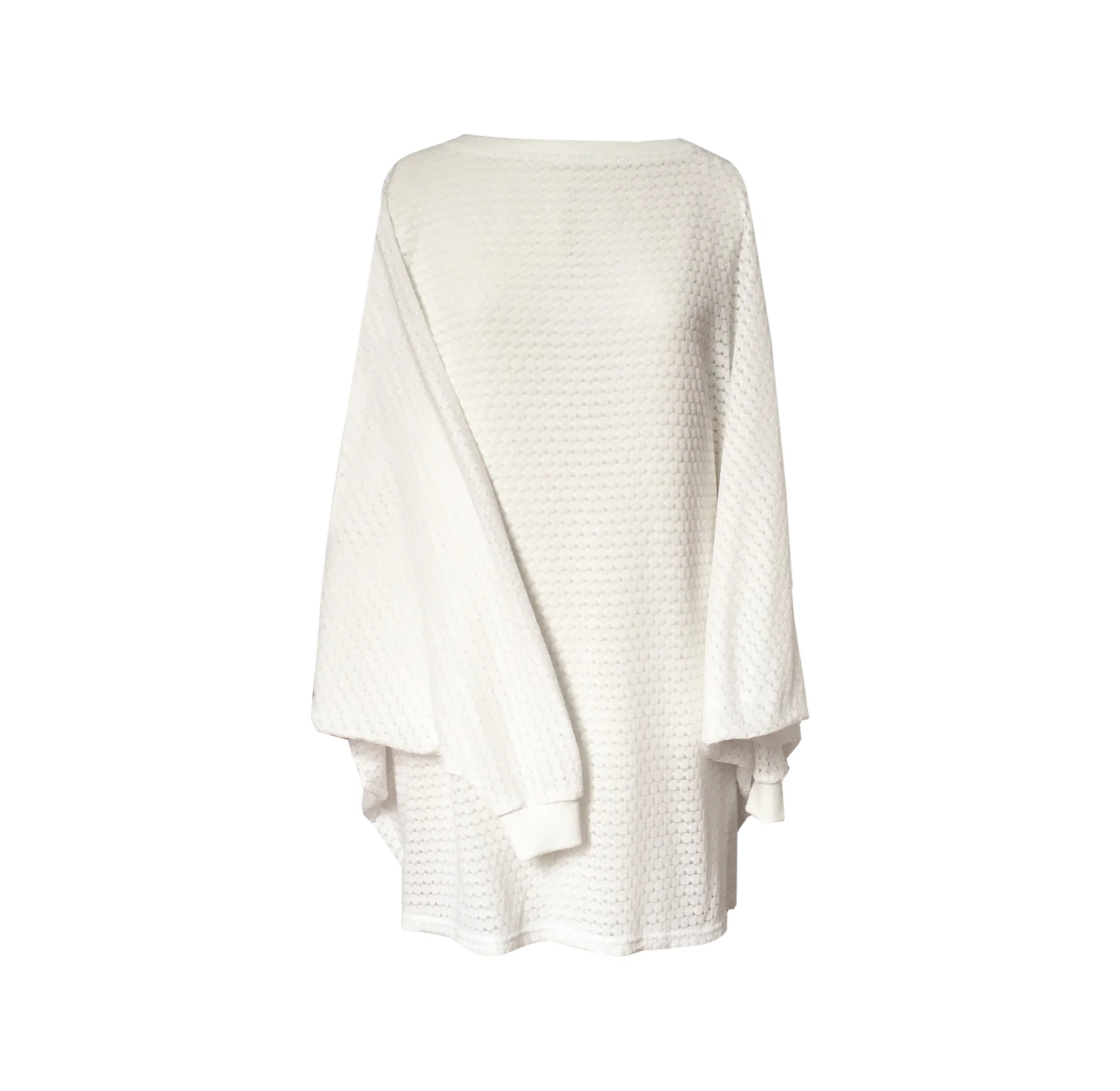 Echo Oversized White Knit Top