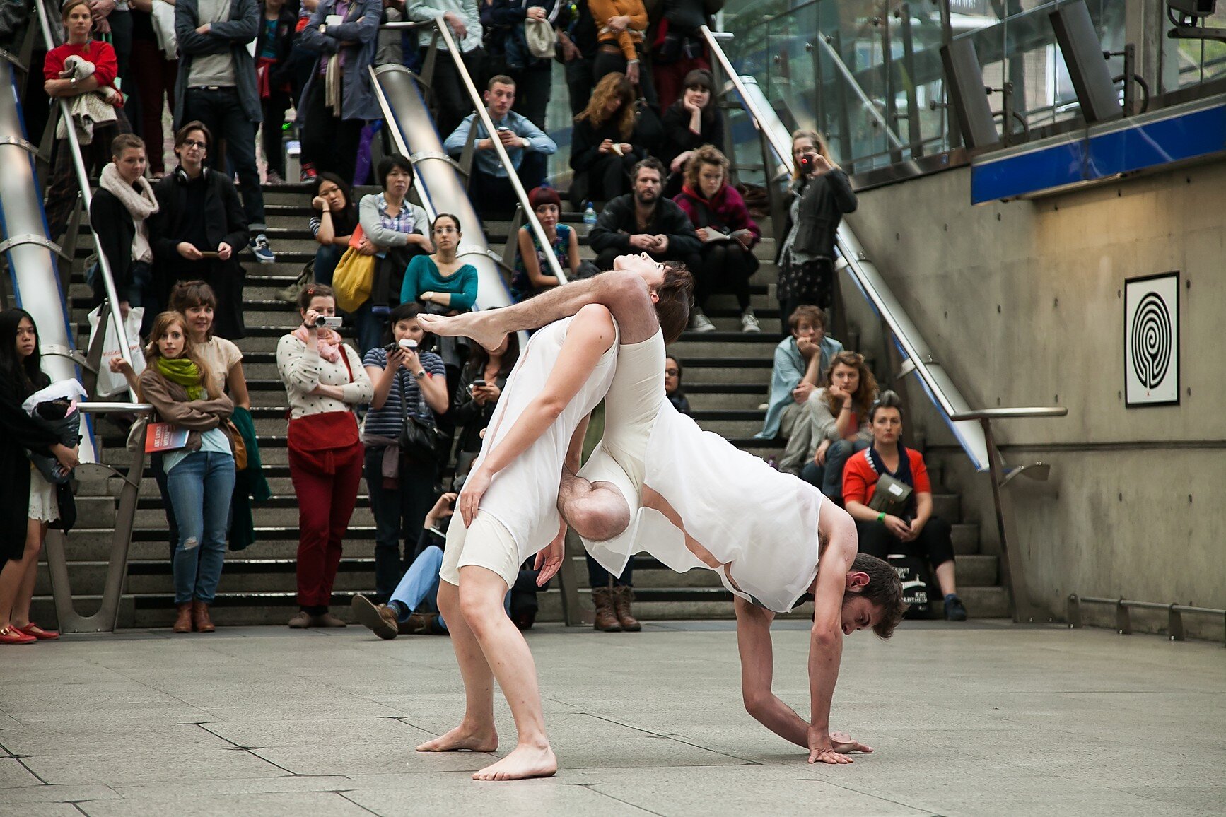  Isabel Wong Bespoke Service Client Portfolio - bespoke costume design. Jersey jumpsuits and geometric white chiffon dress. Ilona Sagar art exhibition performance dance costume 