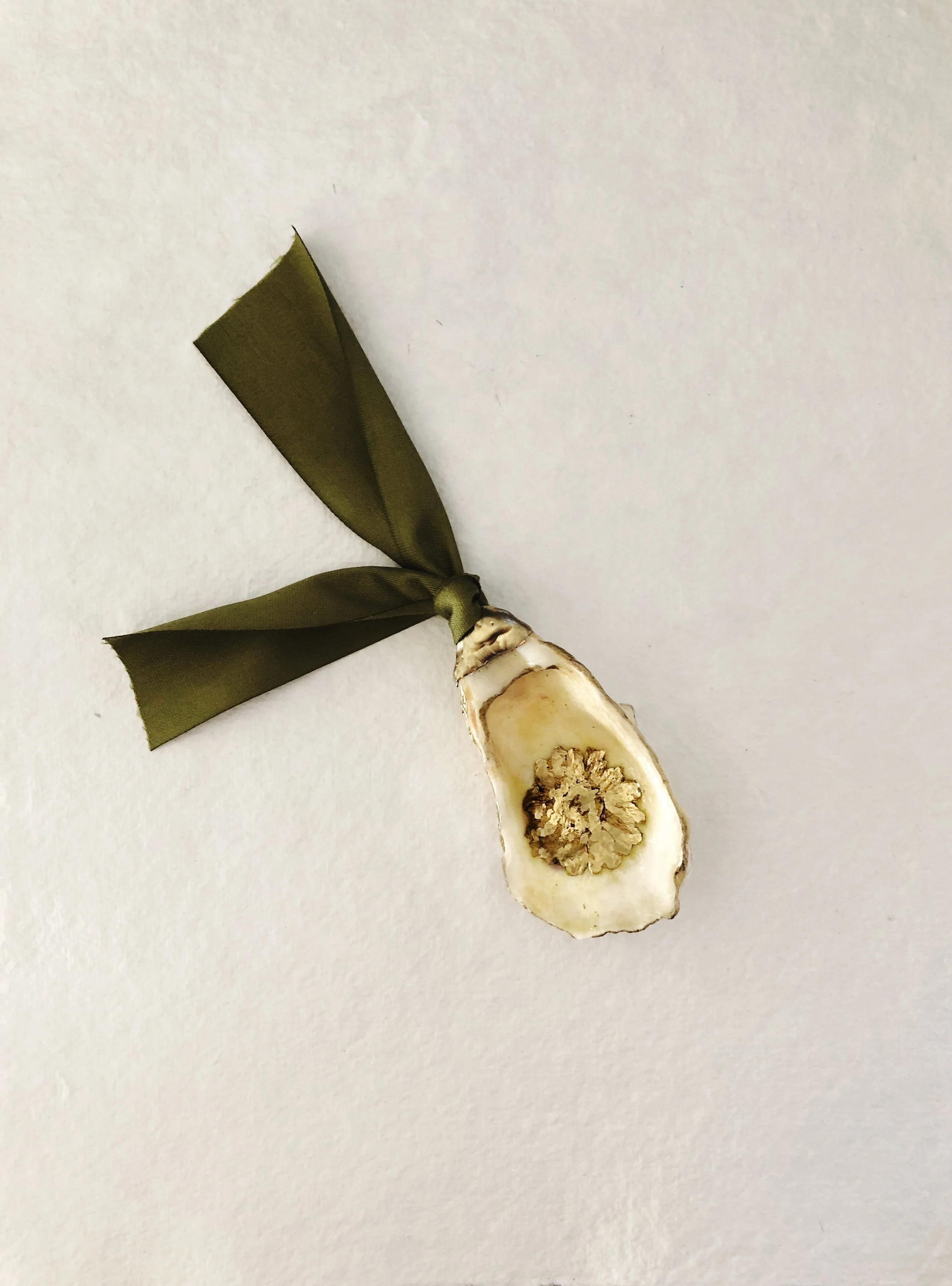 Pressed Botanical Oyster Ornament #2