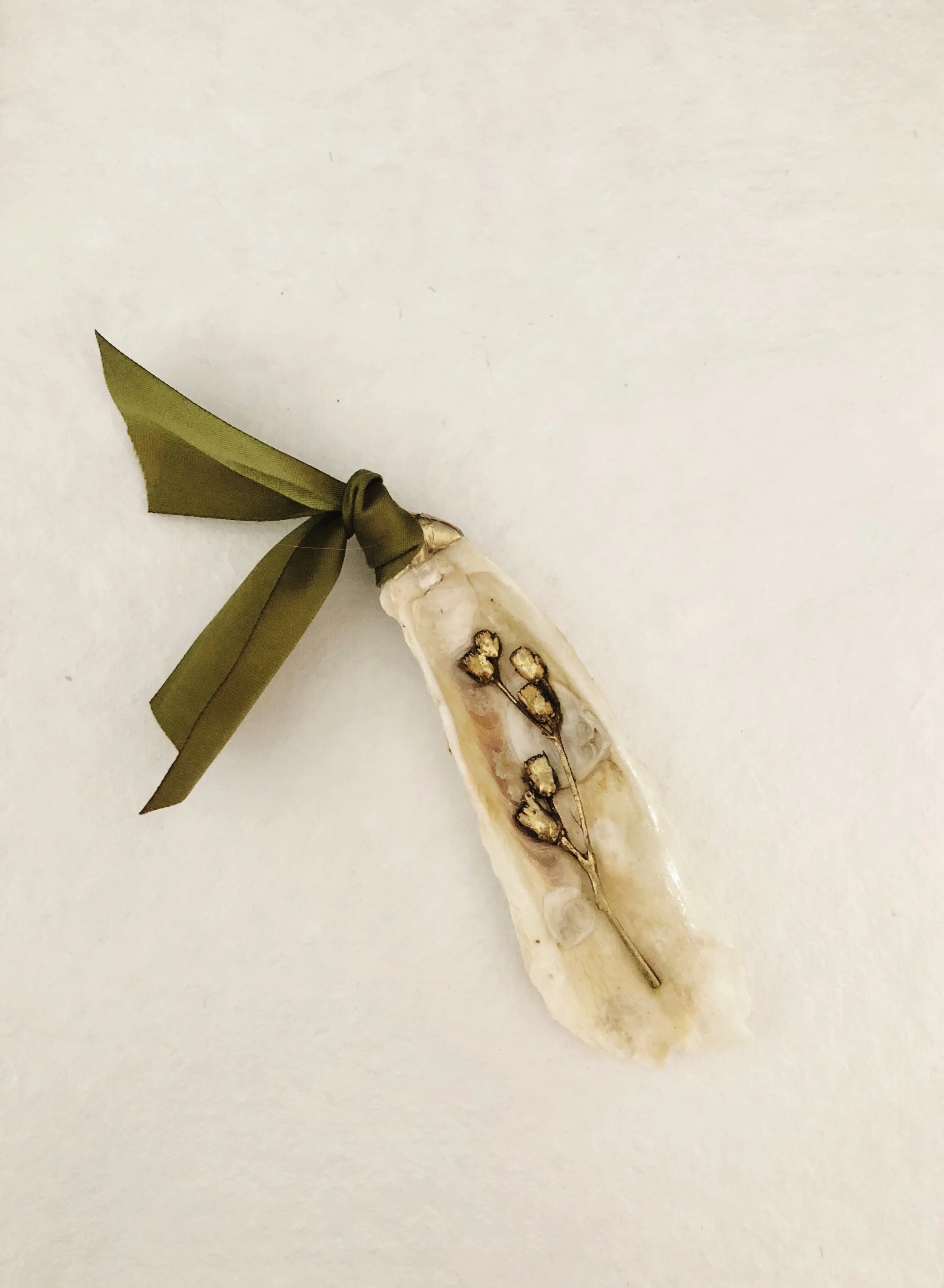 Pressed Botanical Oyster Ornament #5