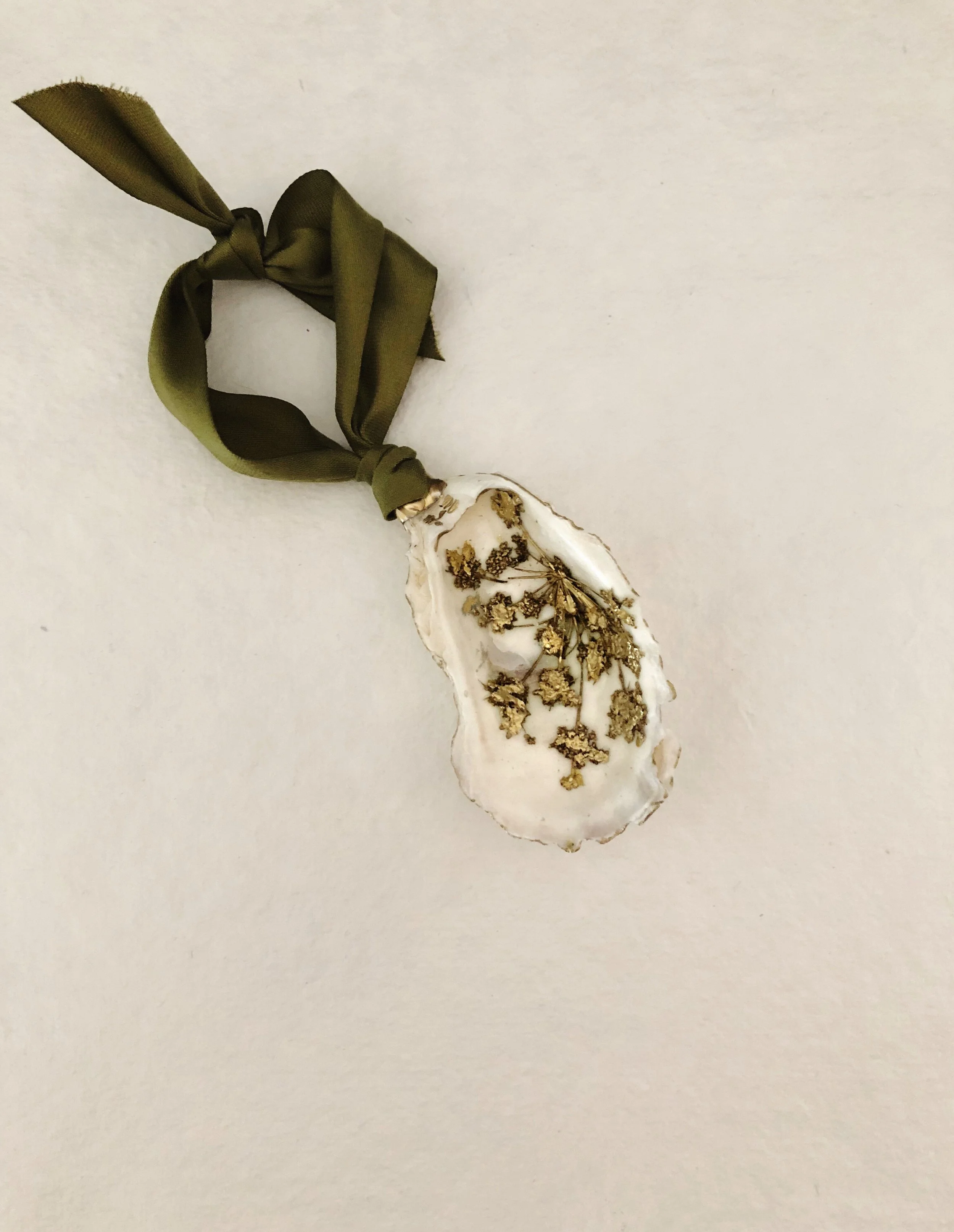 Pressed Botanical Oyster Ornament #6