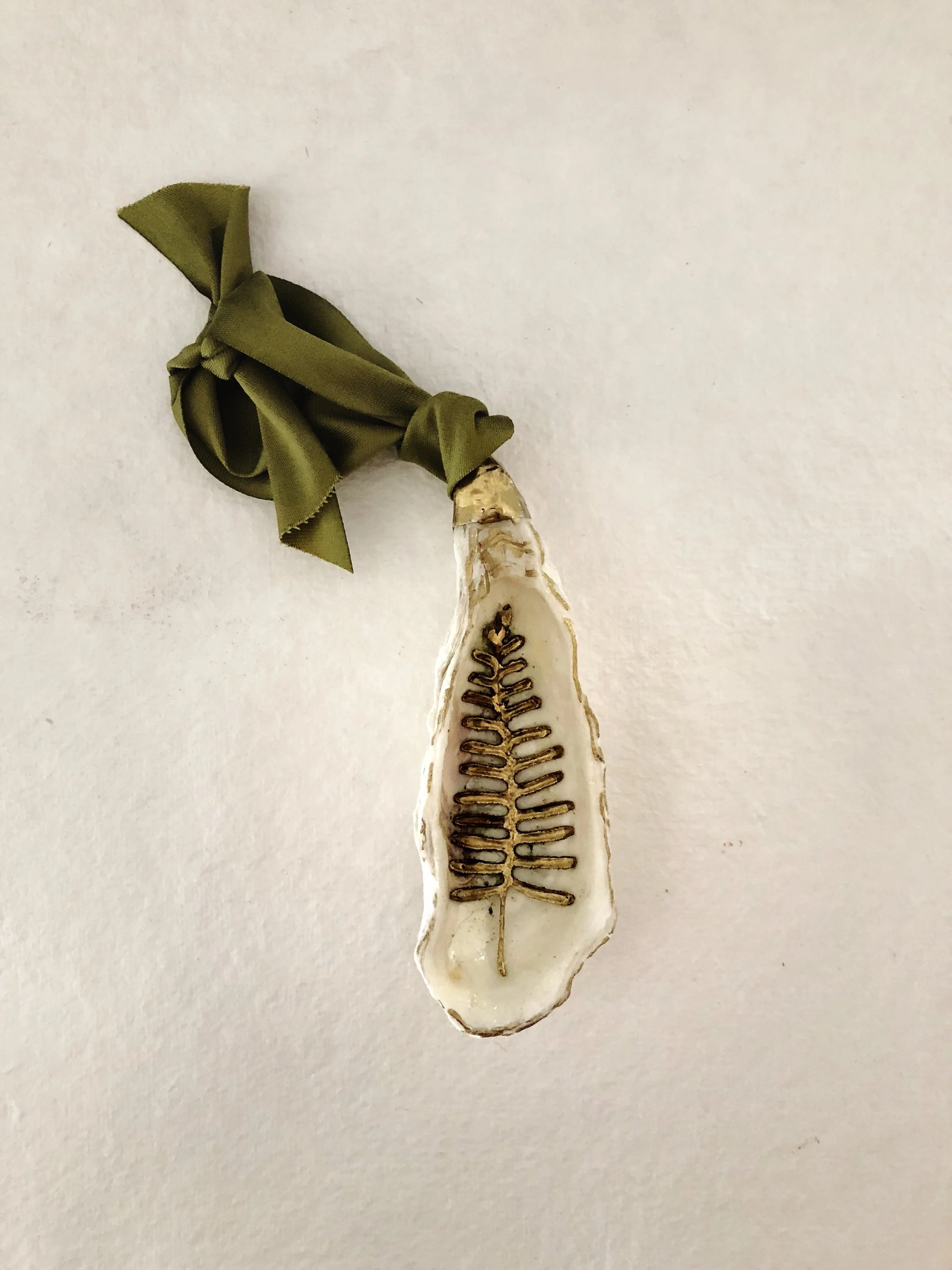 Pressed Botanical Oyster Ornament #8