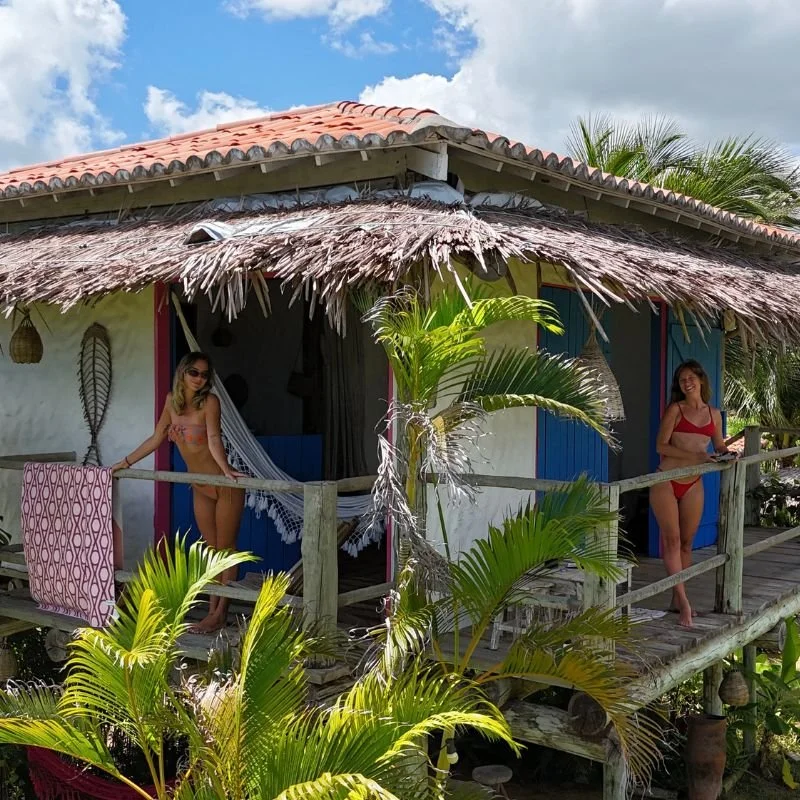 Hanging out in a tropical bungalow in northeast Brazil