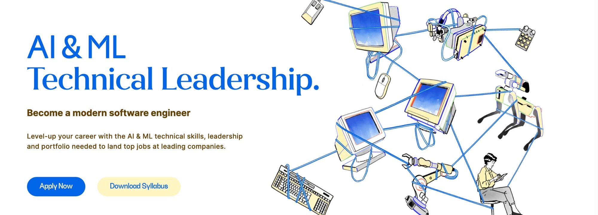 Illustration of AI and ML technical leadership program at Codesmith