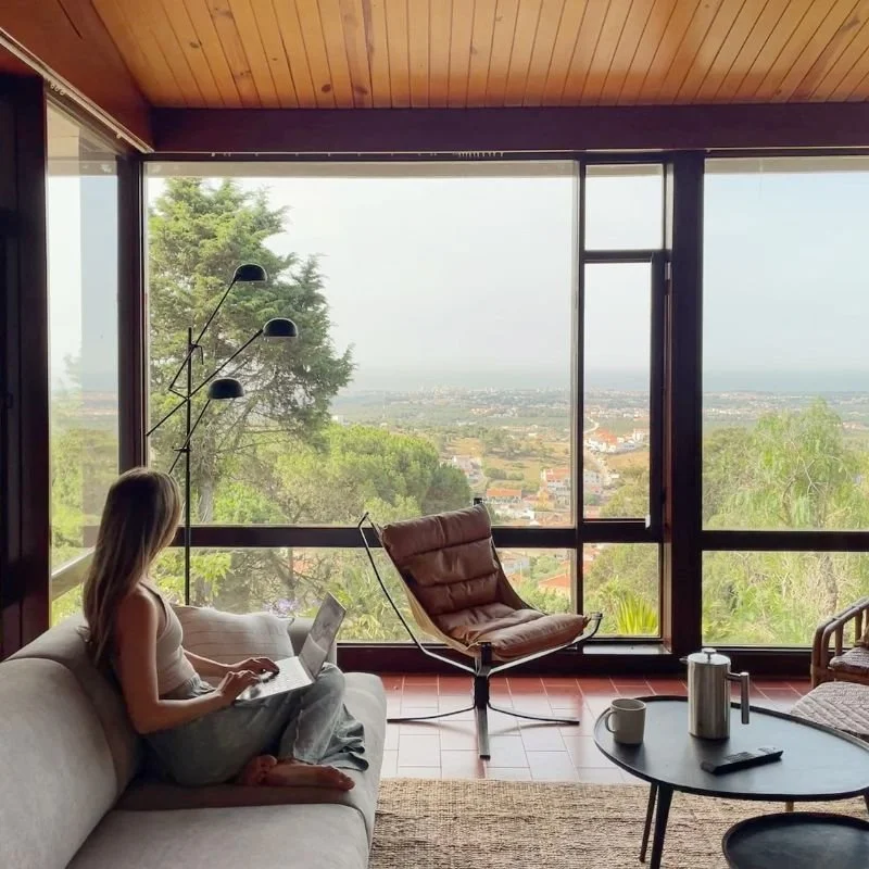 Working remotely in a boutique hotel