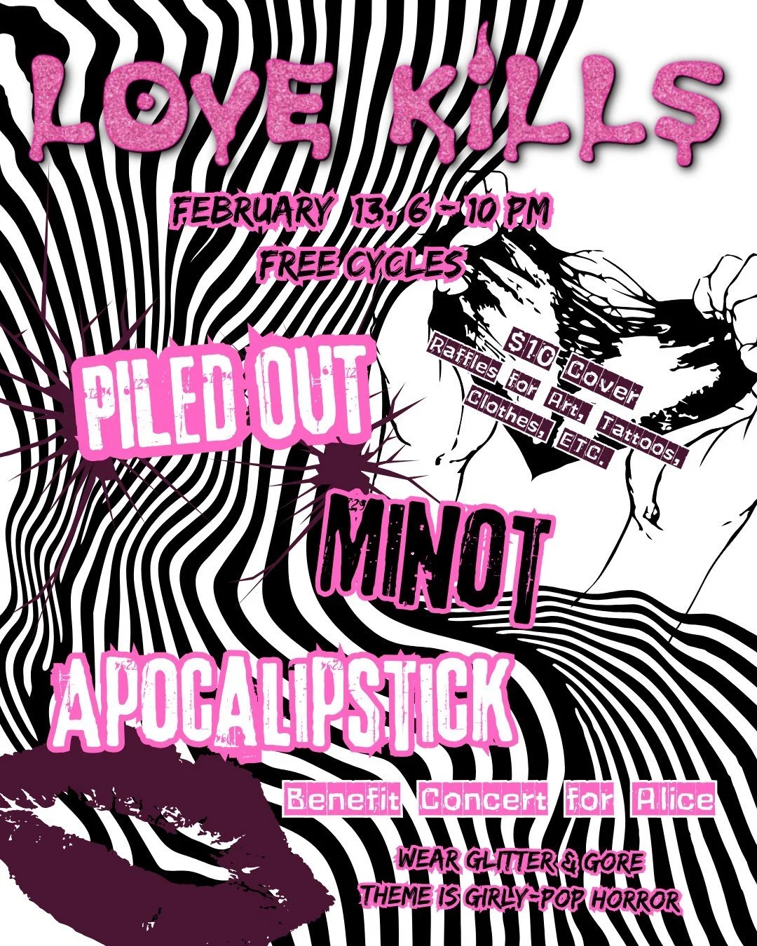 LOVE KILLS - Live show with Piled Out, Minot, and Apocalipstick