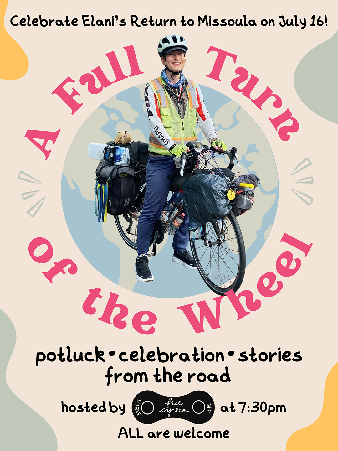 A Full Turn of the Wheel! Elani’s ride with Slow Spokes and after-party at Free Cycles!