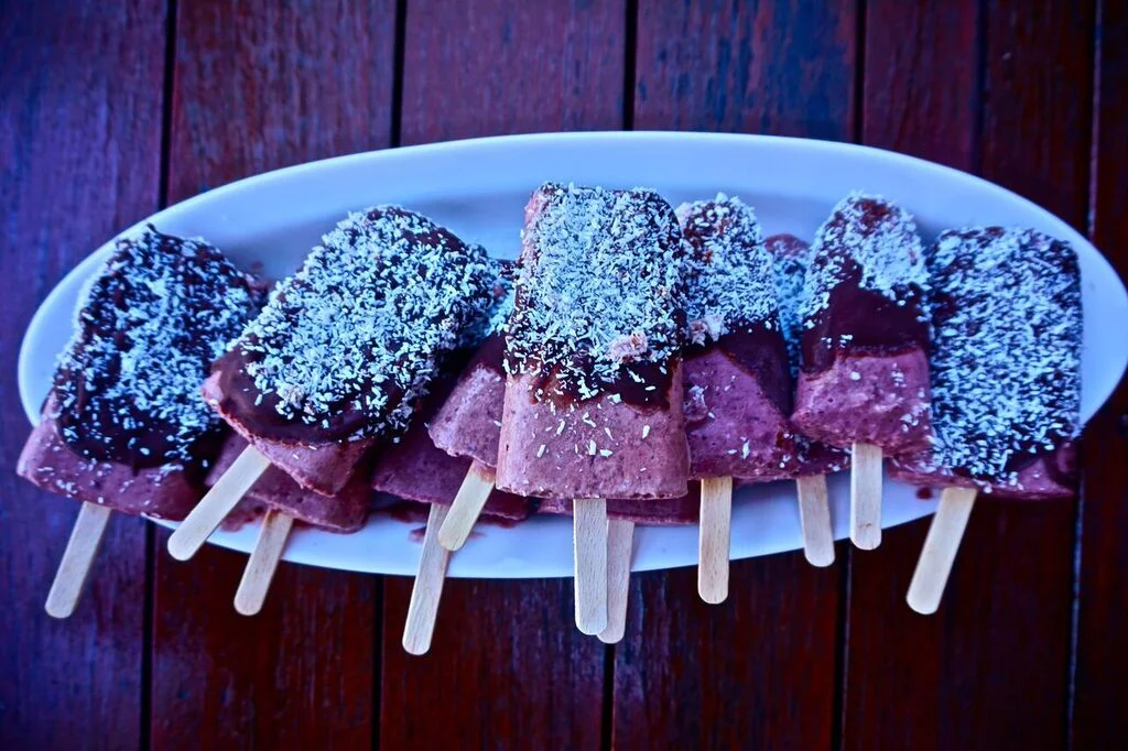Cherry Ripe Popsicles