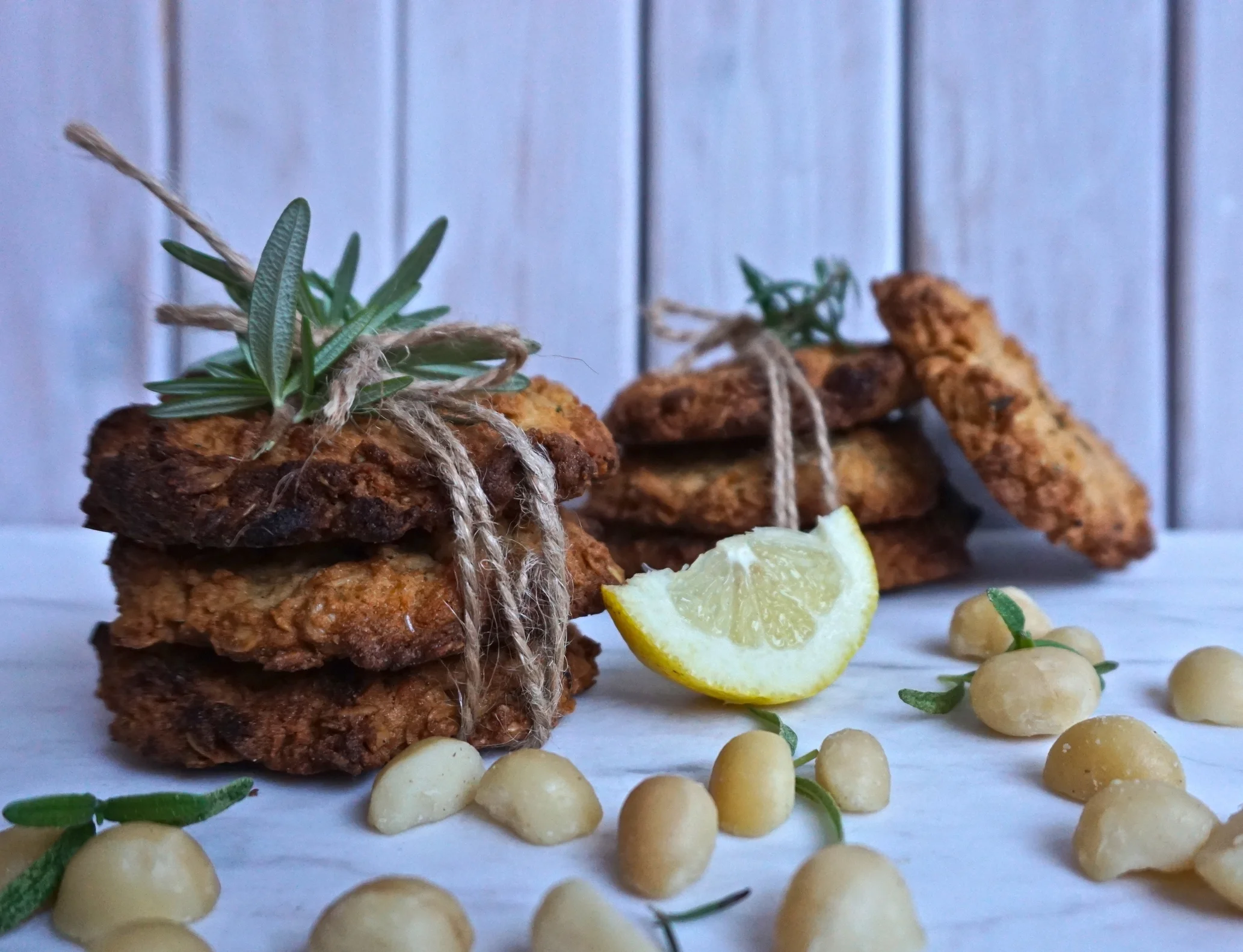 Rosemary, Macadamia and Lemon Anzac Biscuits