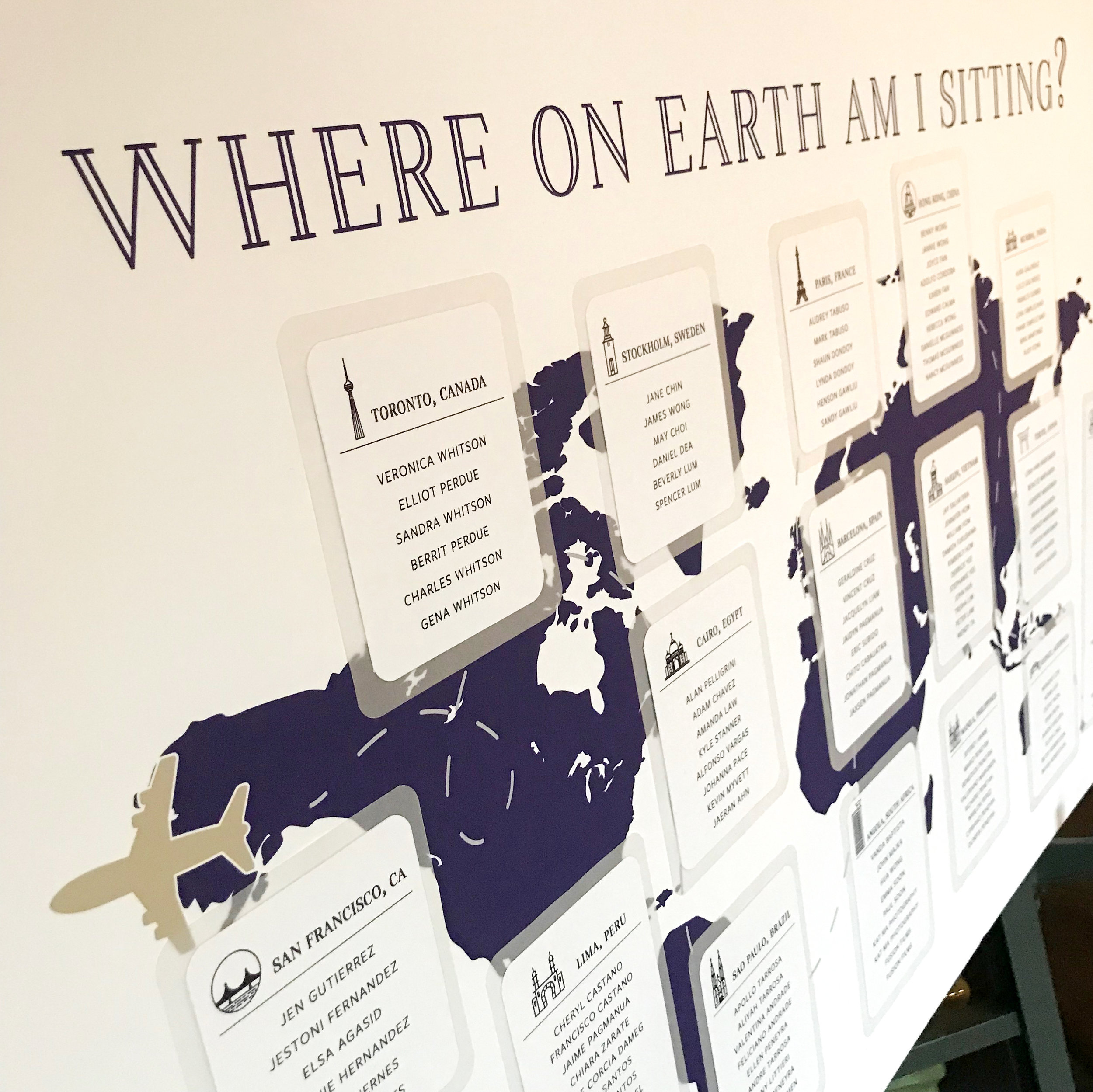 Travel Theme Seating Chart