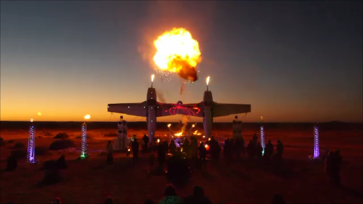 Aerial fireball at Mutonia Sculpture Park