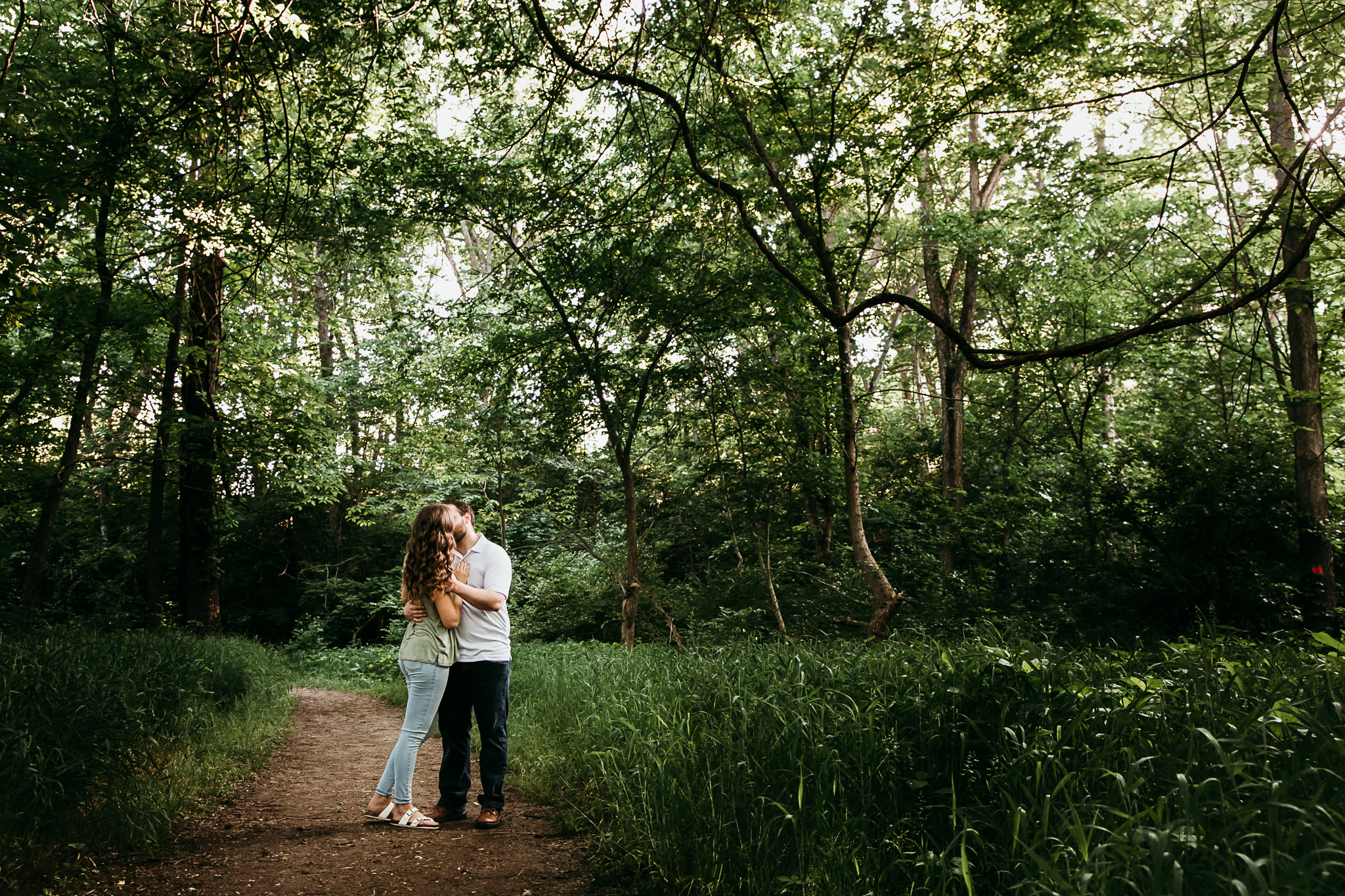 Matt & Kara | Kansas City Engagement Photography in Forest by Merry Ohler | Kansas City Wedding Photographer