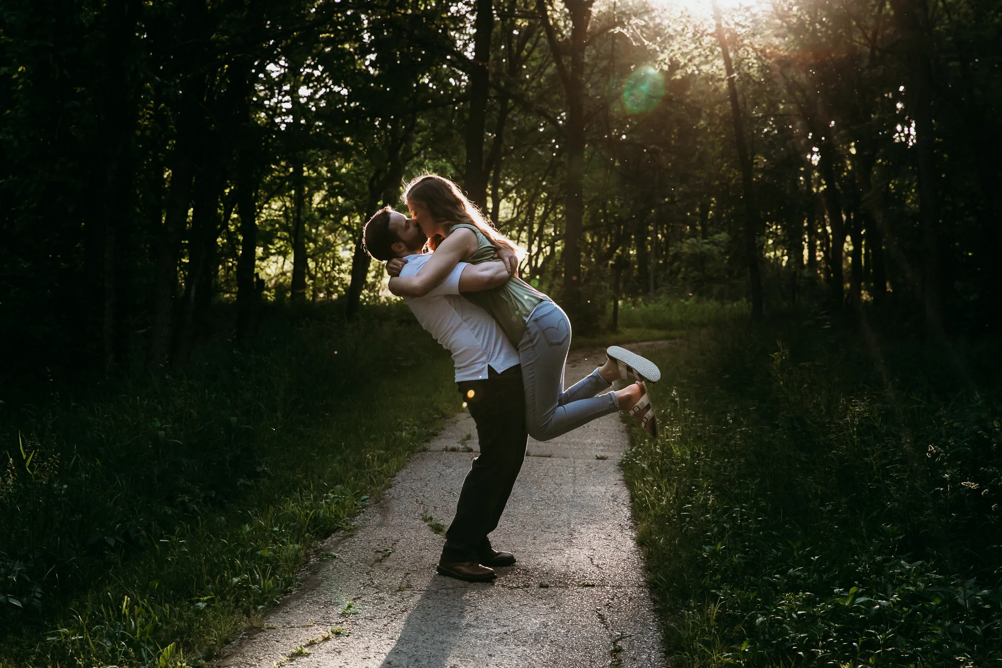 Matt & Kara | Kansas City Forest Engagement Photography by Merry Ohler | Kansas City Wedding Photographer