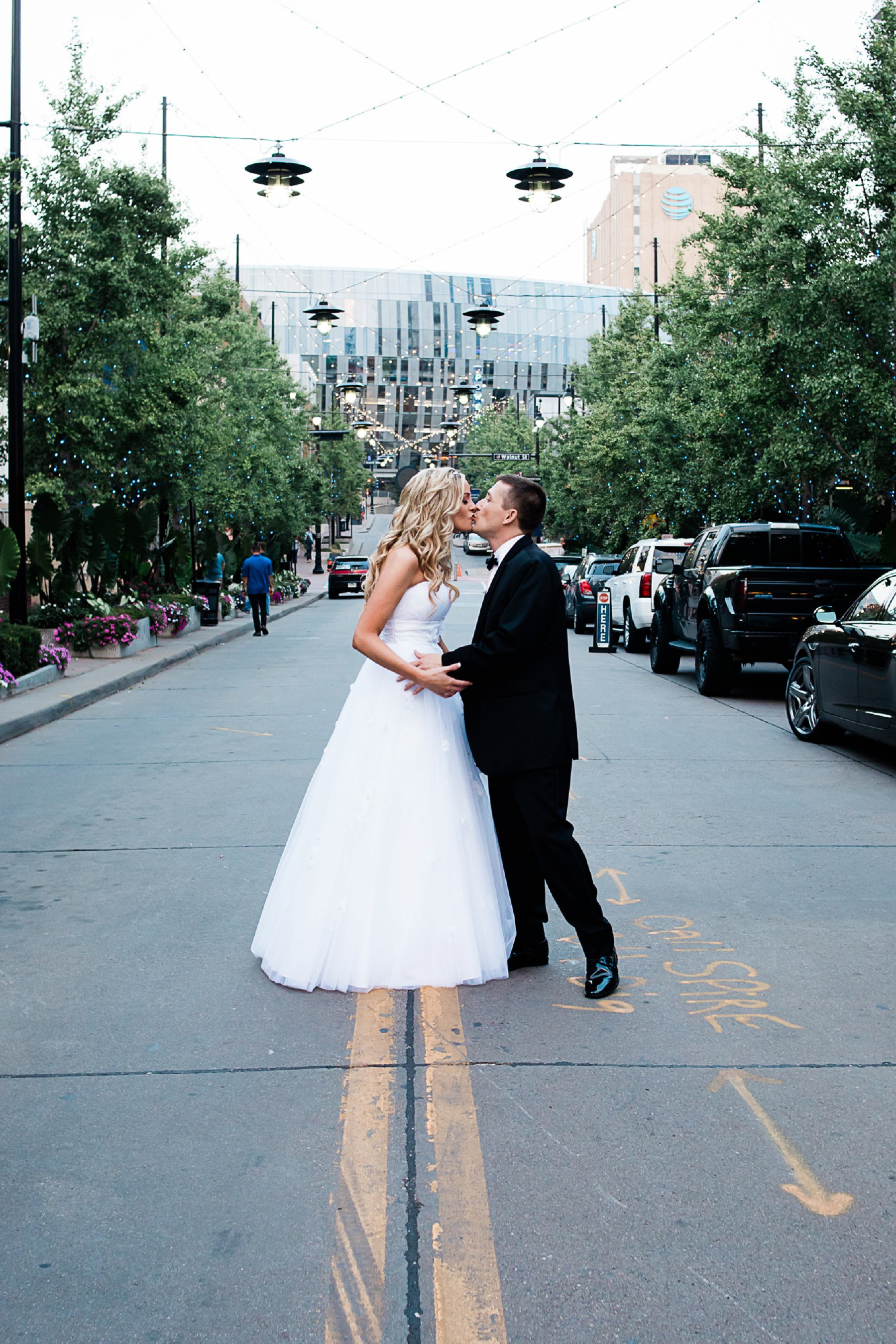 Wedding Portrait in Kansas City Power and Light District by Merry Ohler