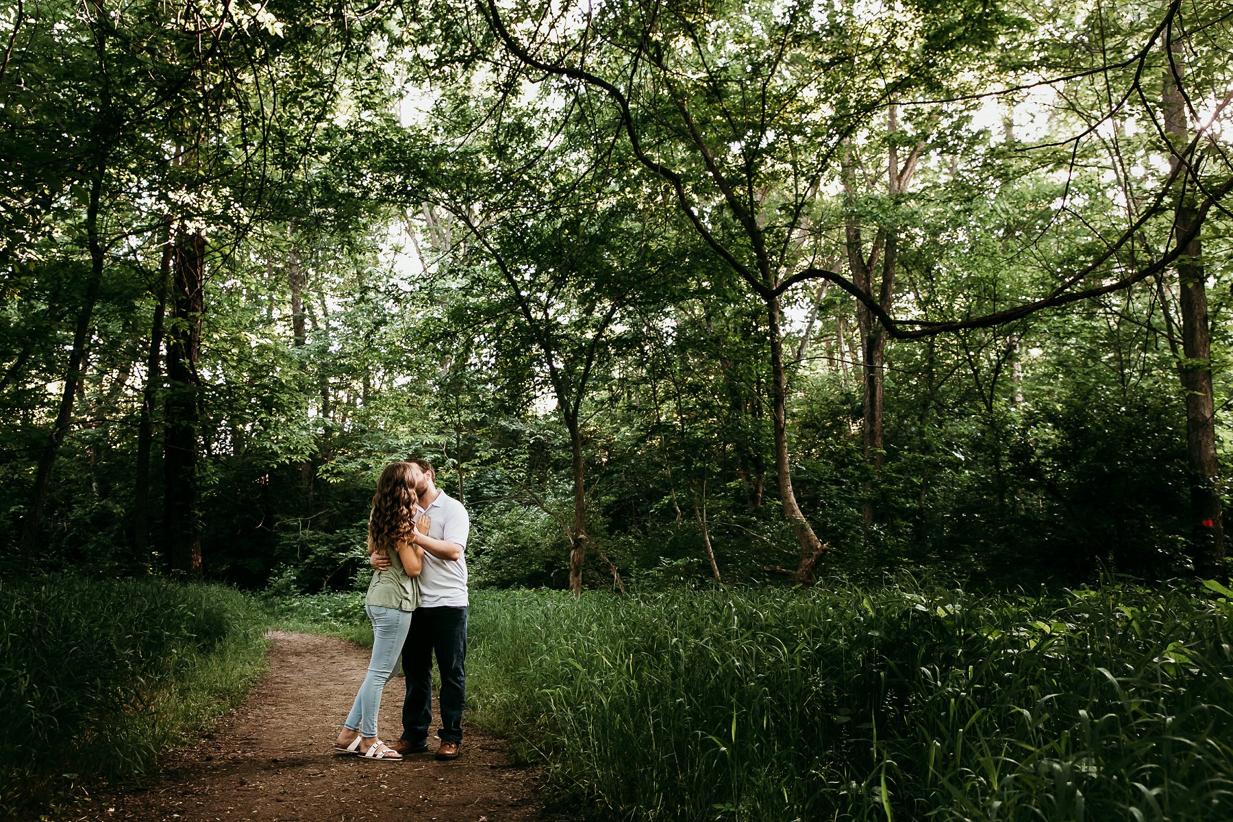 Summer Forest Engagement Photography in Kansas City - 7