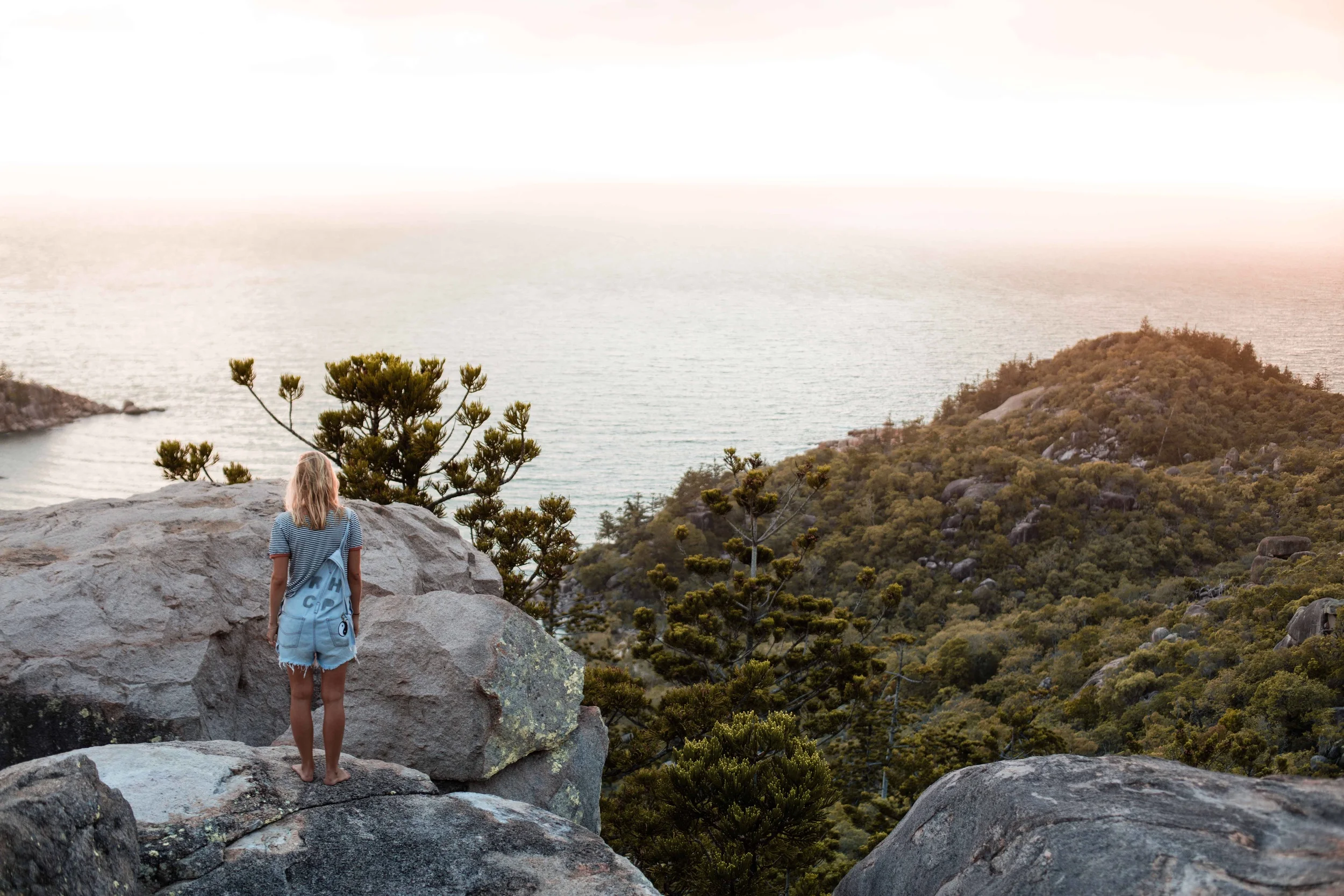 Messy hair, bare feet, and sleepy eyes for the sunrise