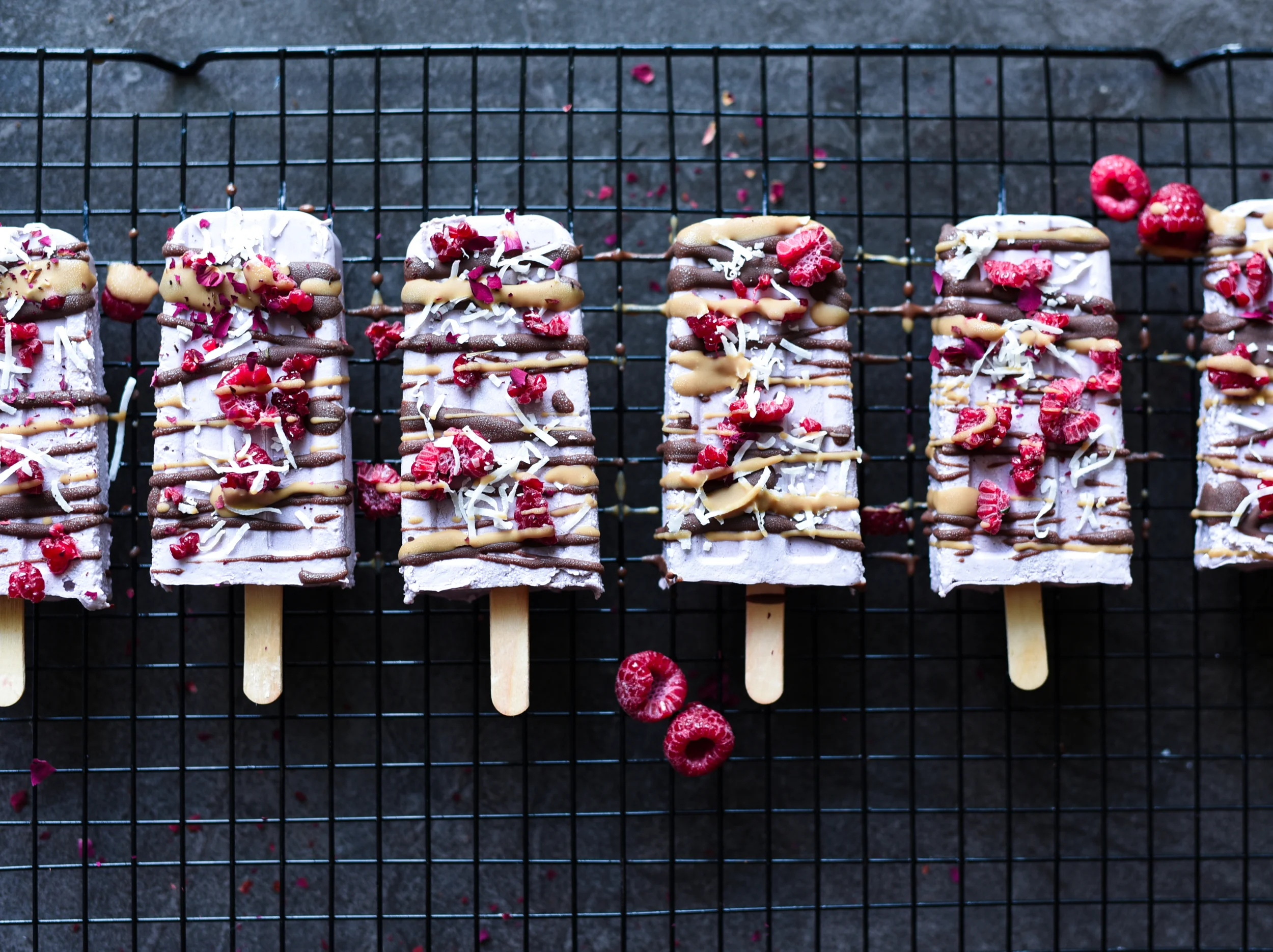 Raspberry ripe popsicles