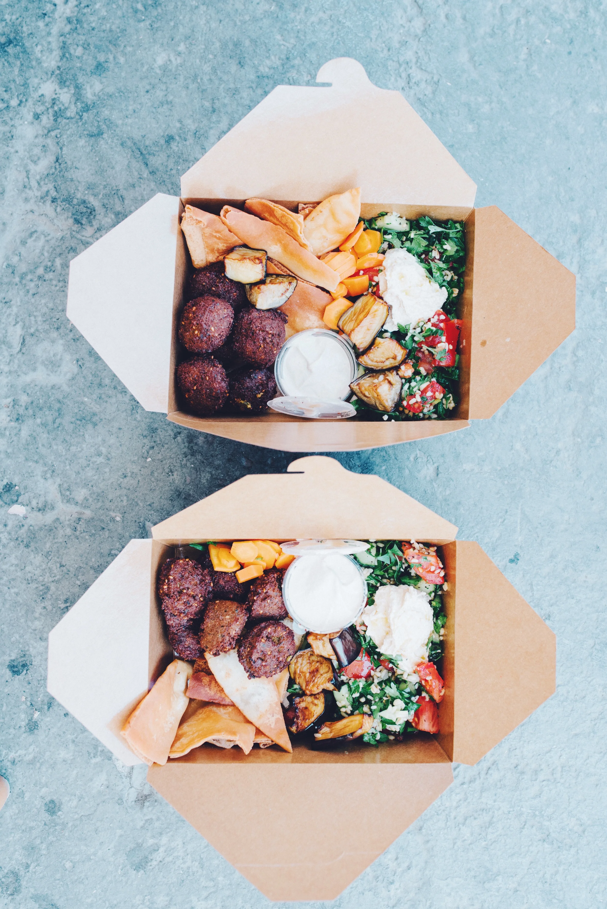 Lunch at falafel land: falafel boxes